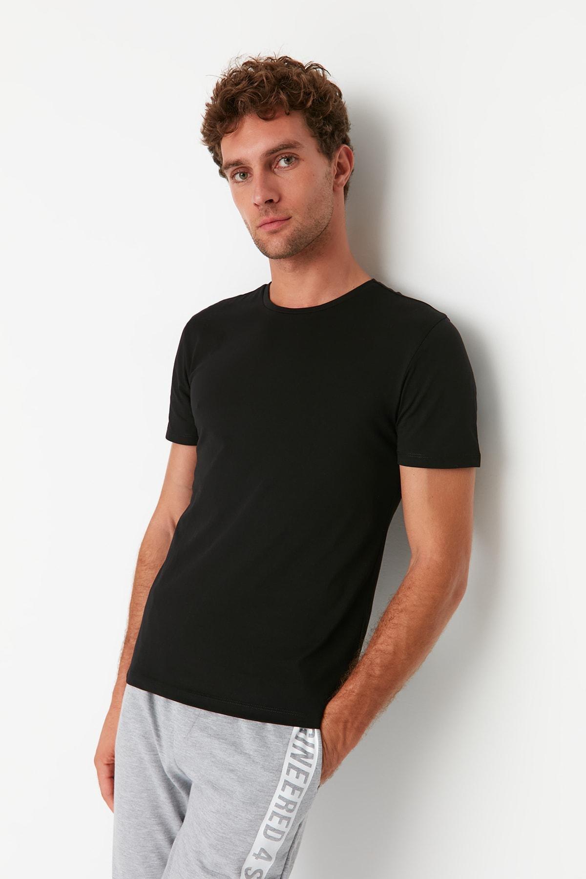 Multicolour Slim Crew Neck T-Shirt, Set Of 2, , large image number 0