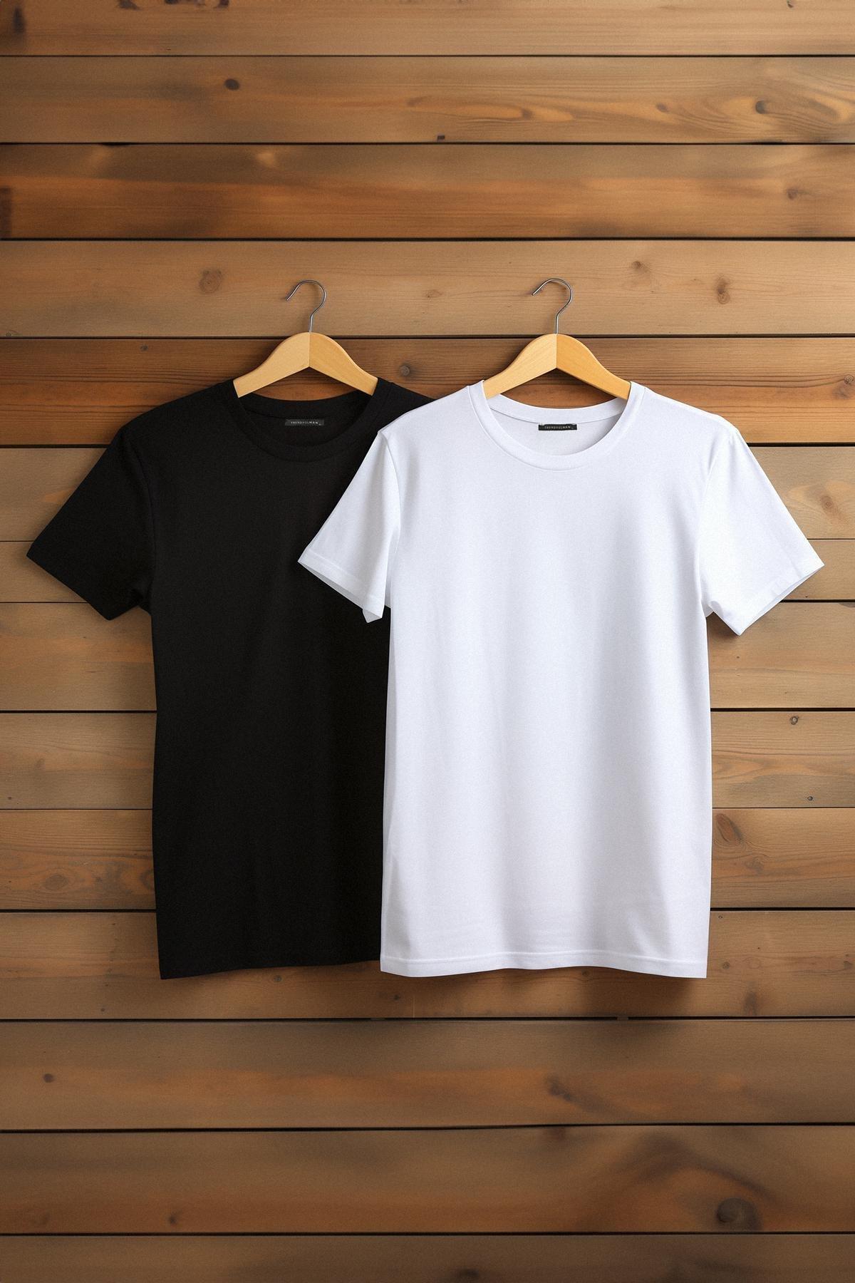 Multicolour Slim Crew Neck T-Shirt, Set Of 2, , large image number 1