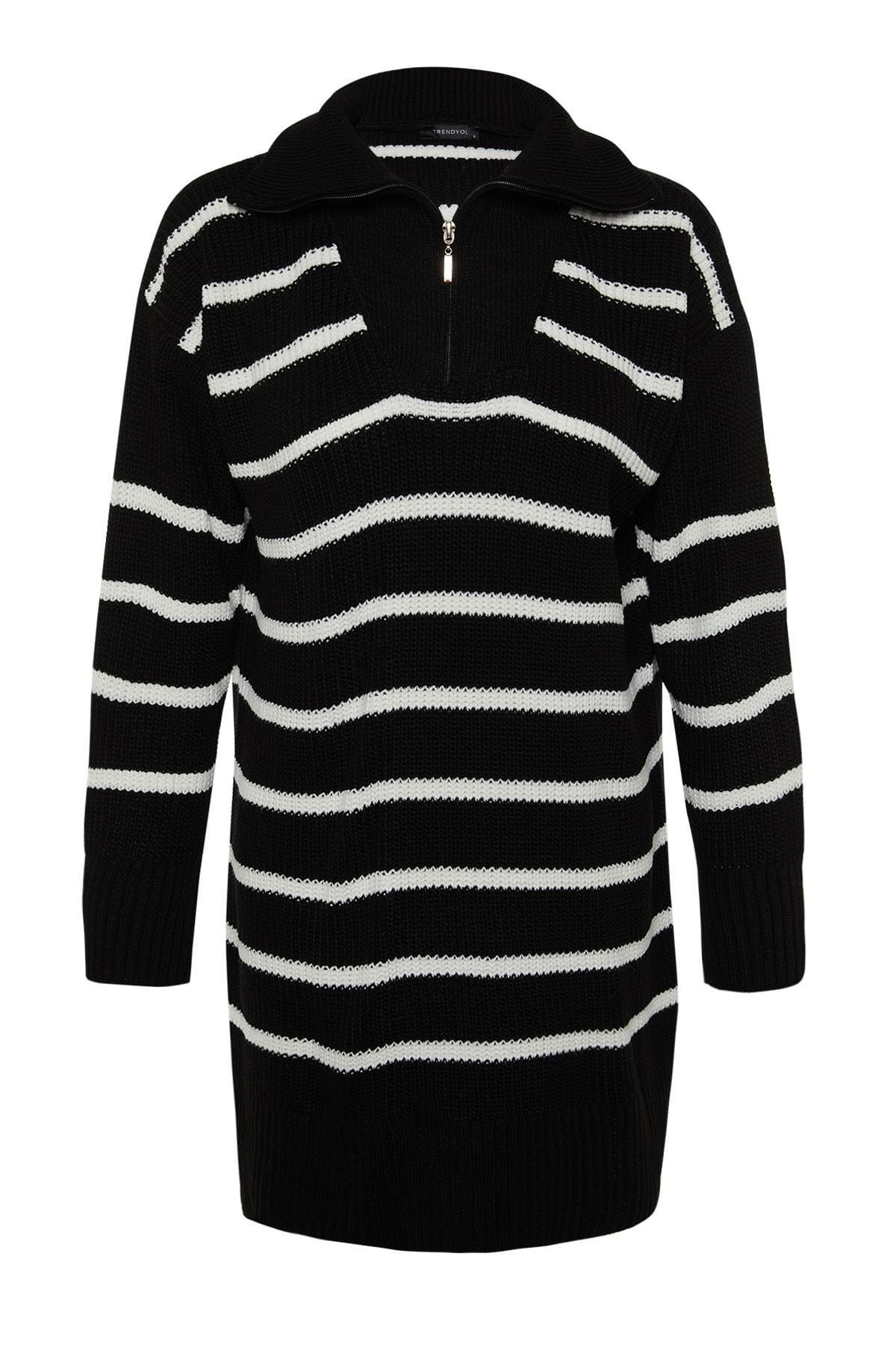 Black Striped Sweater, BLACK, large image number 6