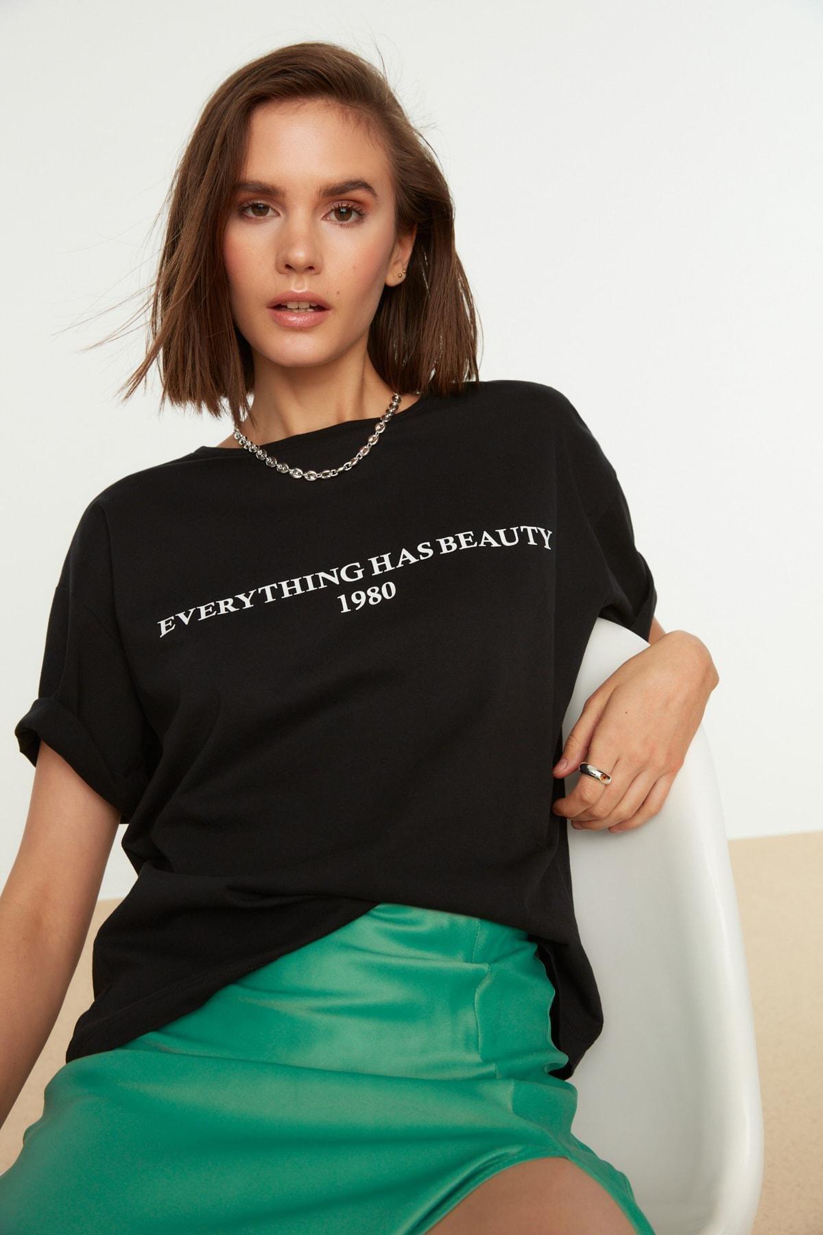 Black Oversize T-Shirt, , large image number 0