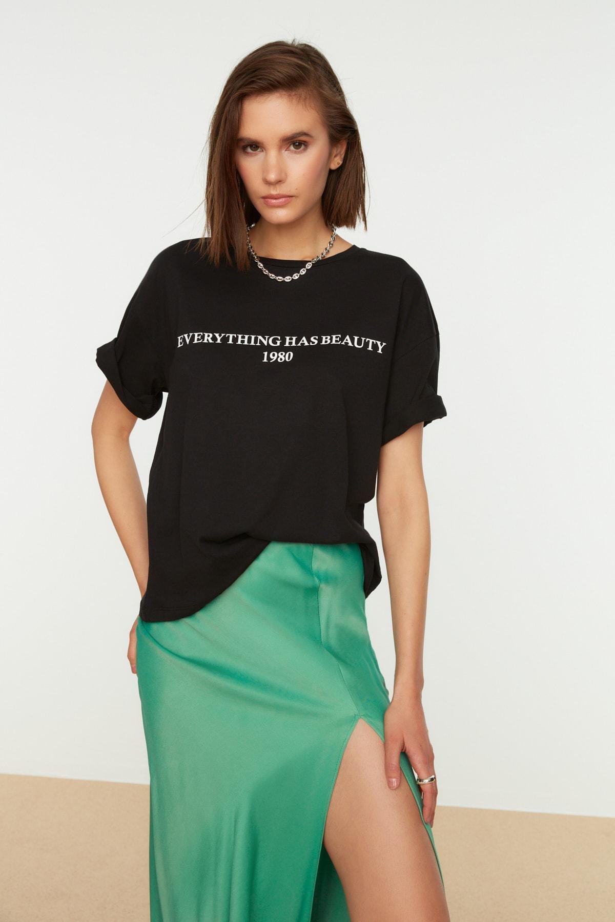 Black Oversize T-Shirt, , large image number 2