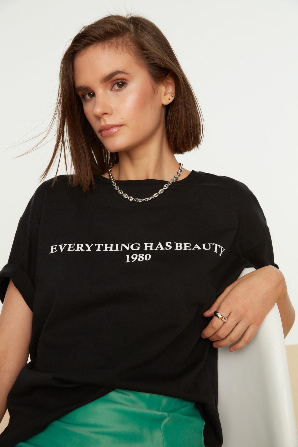 Black Oversize T-Shirt, , large image number 3