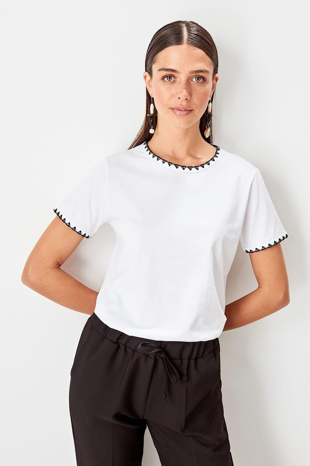 White Regular T-Shirt, , large image number 5