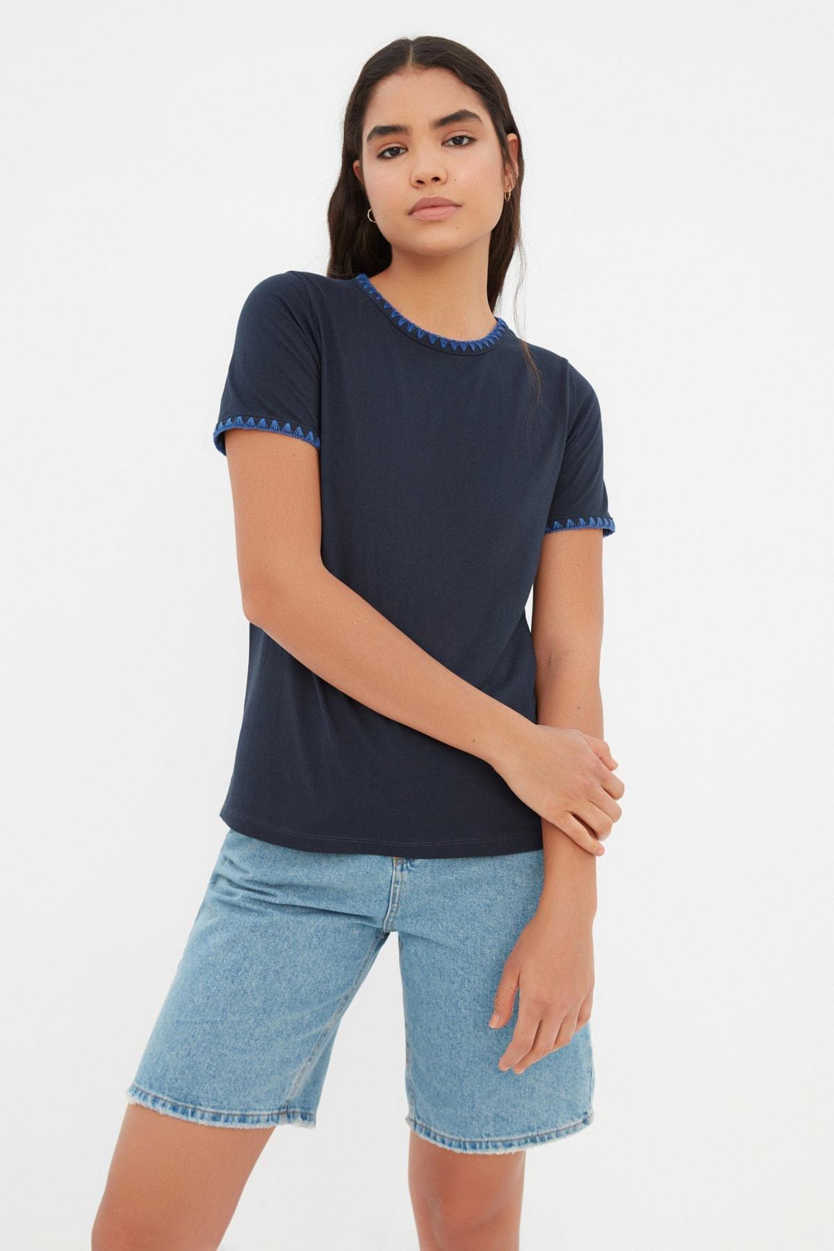 Navy Crew Neck T-Shirt, , large image number 1
