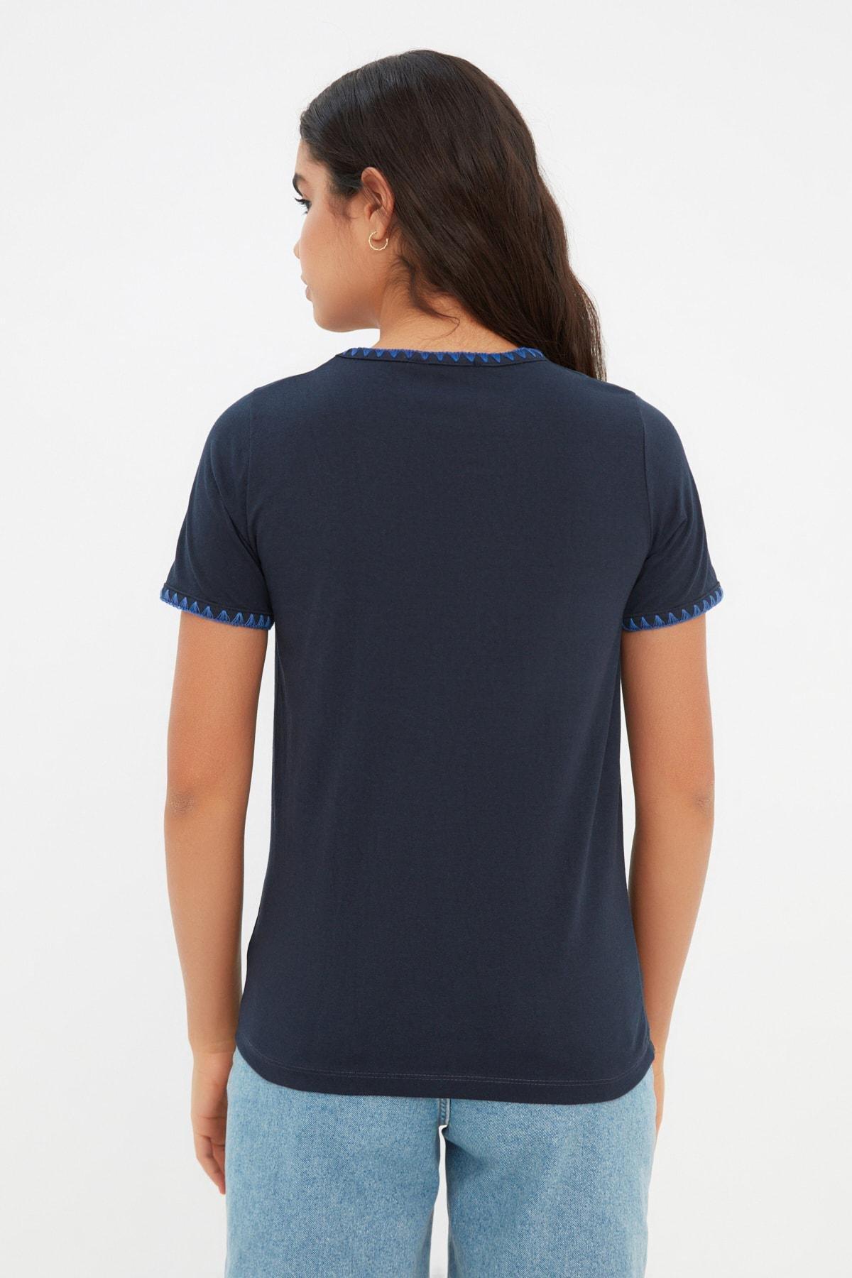 Navy Crew Neck T-Shirt, , large image number 2