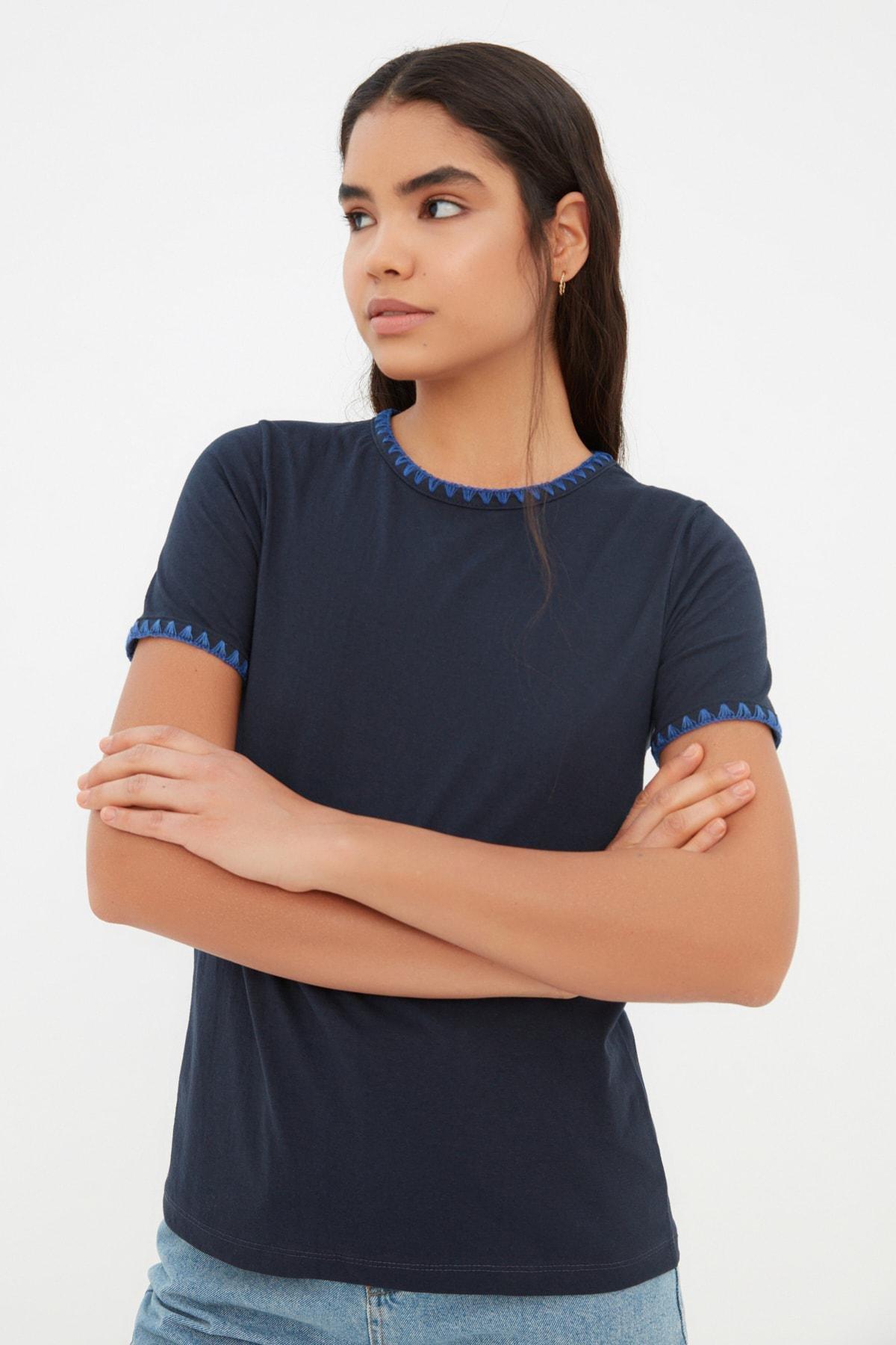 Navy Crew Neck T-Shirt, , large image number 3