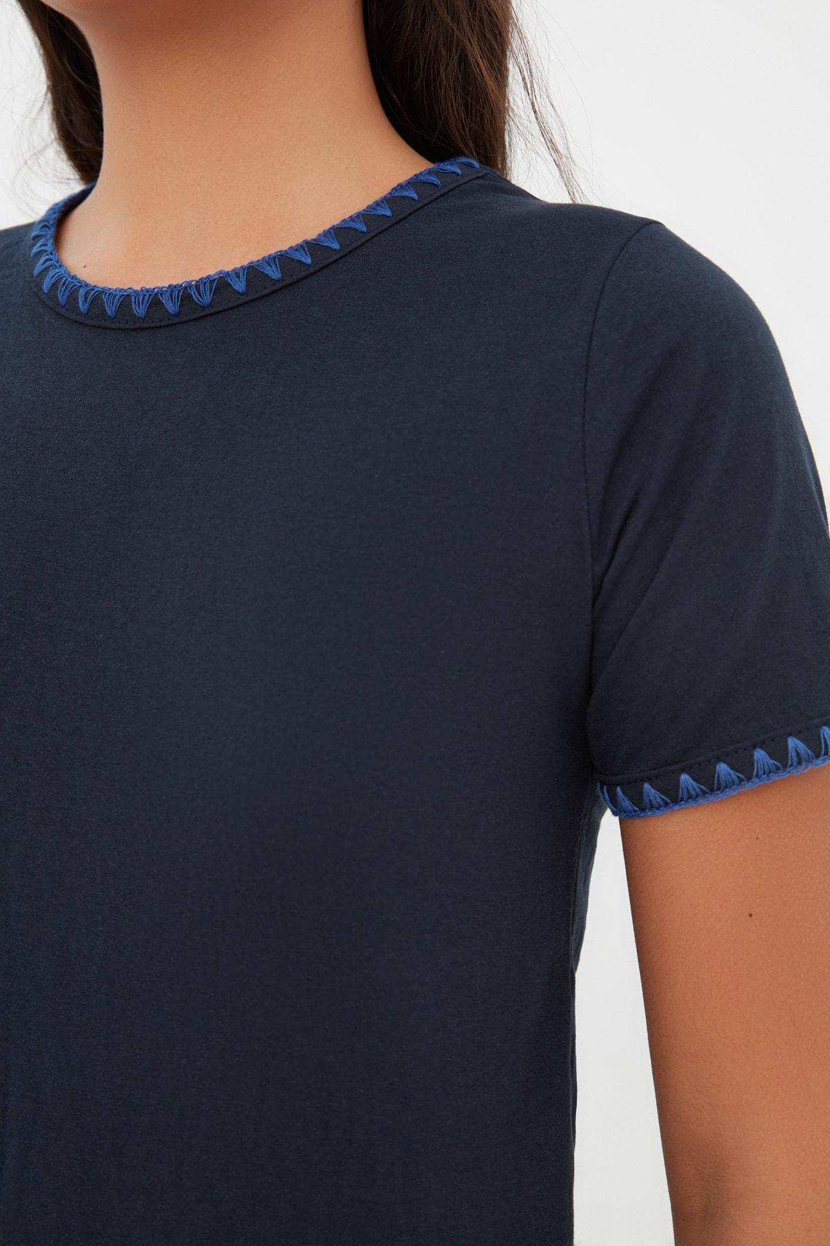 Navy Crew Neck T-Shirt, , large image number 4