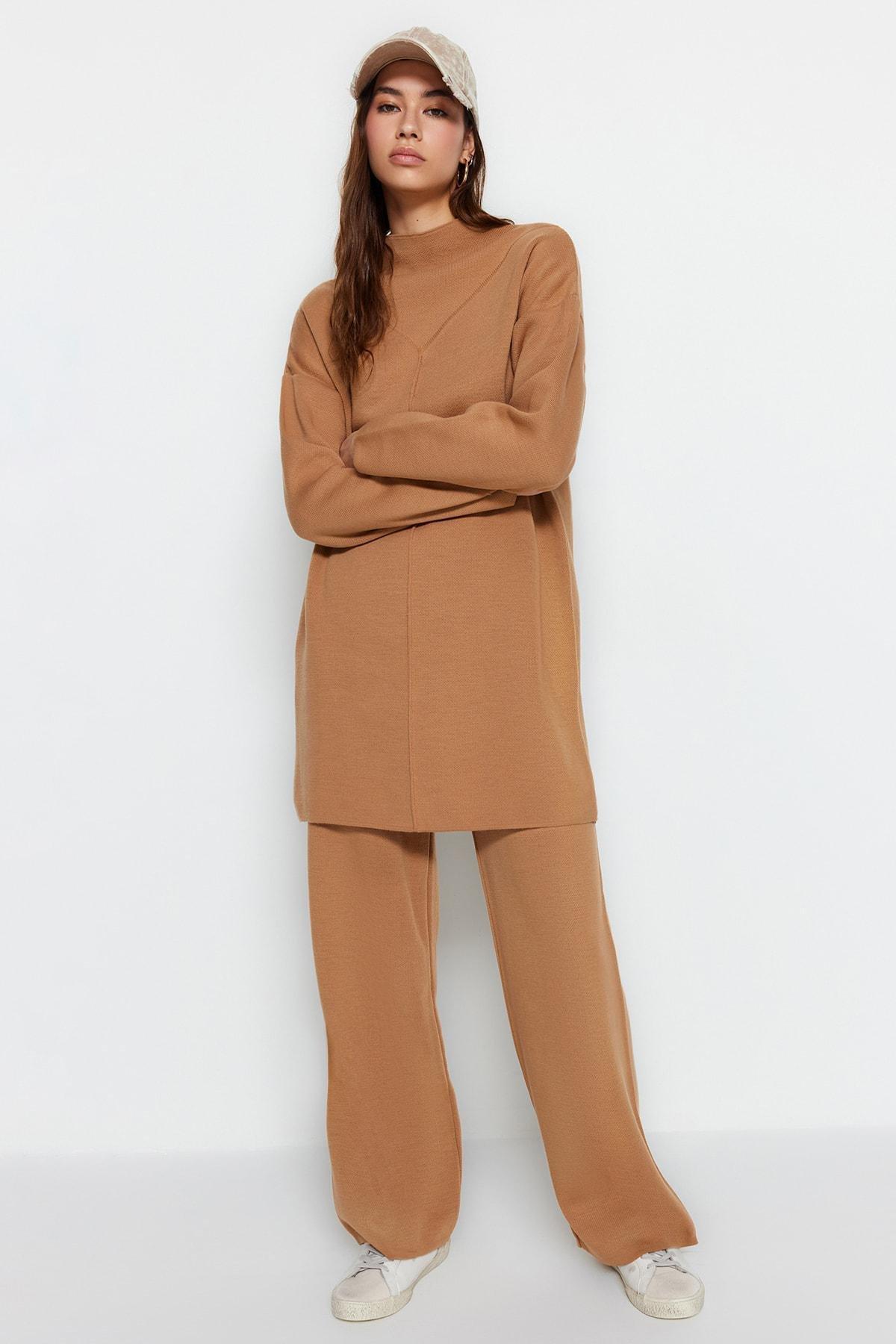 Brown Off-Shoulder Co-Ord Set, , large image number 0