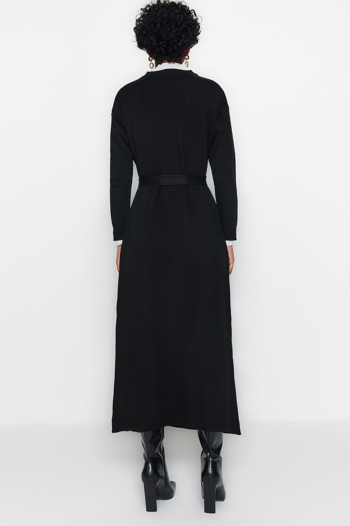 Black Pearl Detailed Knitted Dress, , large image number 5