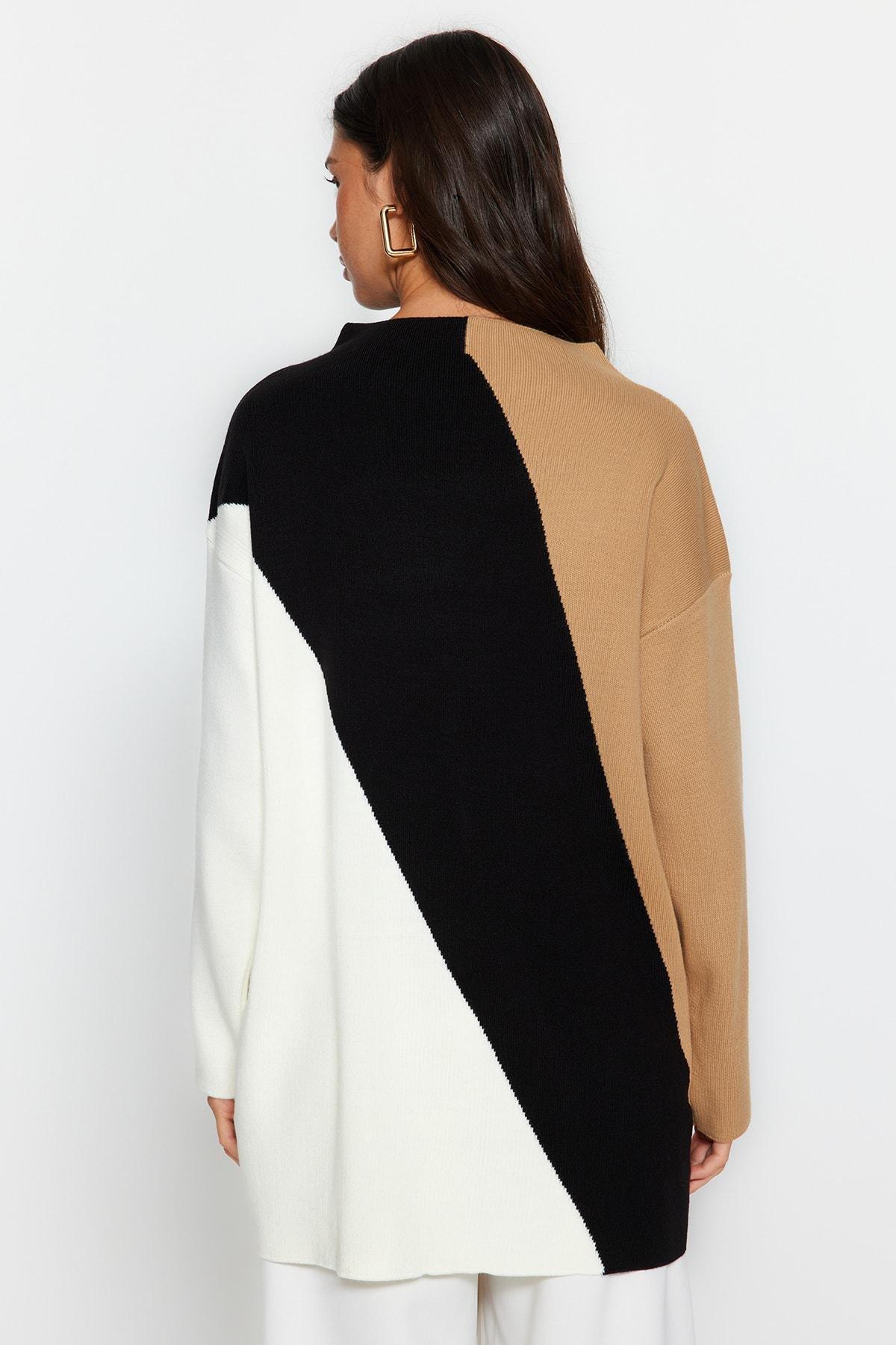 Multicoloured Long Knitted Sweater, , large image number 6