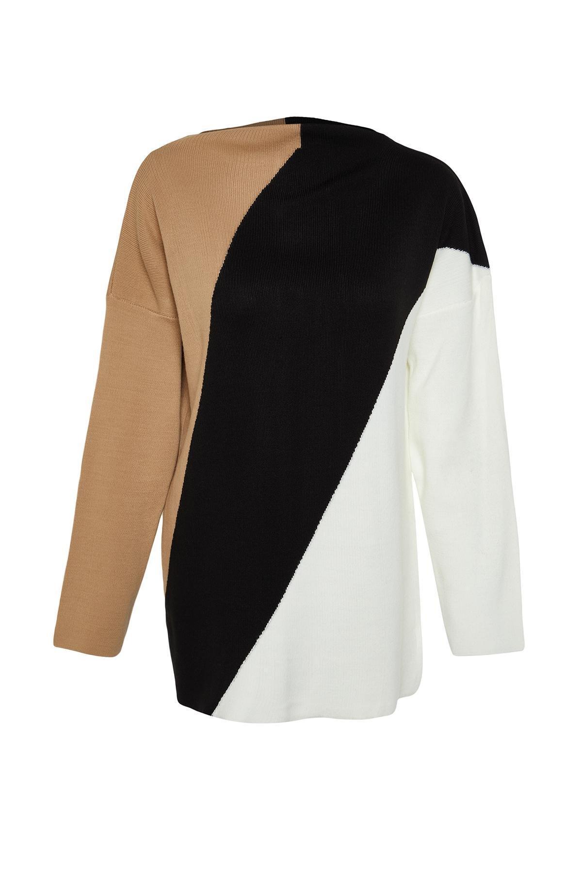 Multicoloured Long Knitted Sweater, , large image number 7