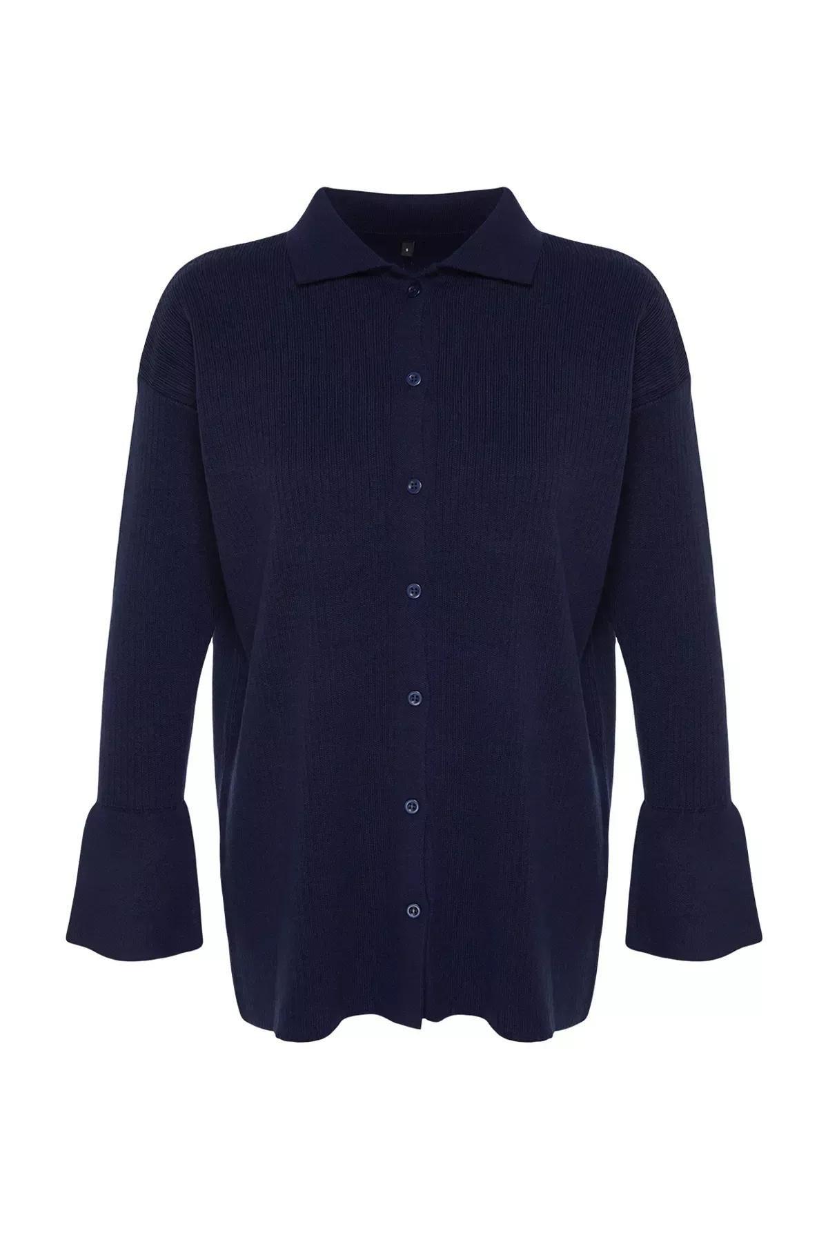 Navy Rib Knitted Cardigan, C101_1628, large image number 4