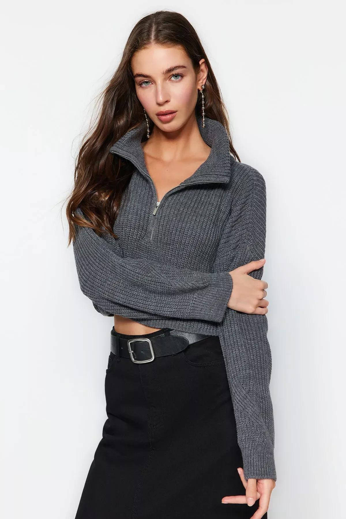 Grey Regular Sweater, Anthracite, large image number 0