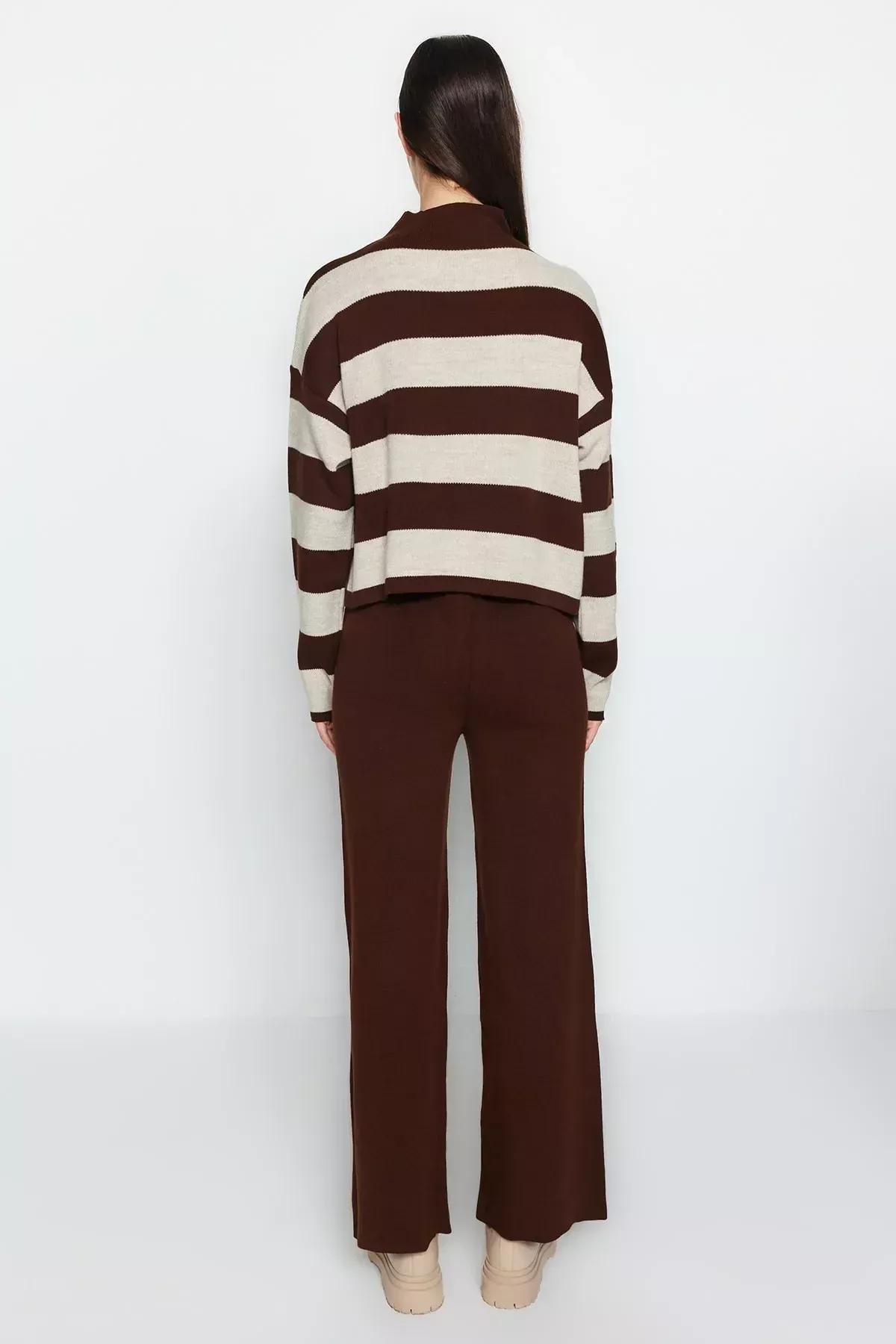 Brown Striped Oversize Co-Ord Set, Brown, large image number 7