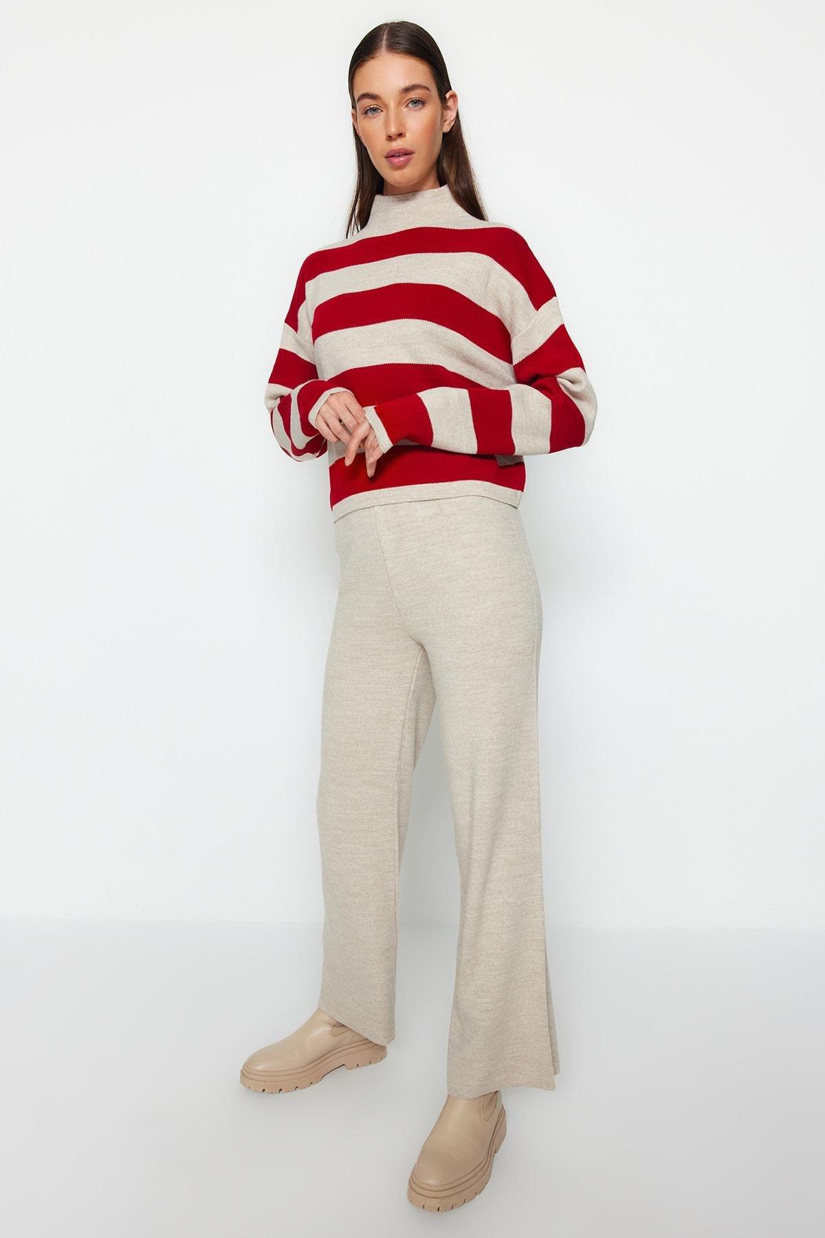 Beige Striped Oversize Co-Ord Set, , large image number 0