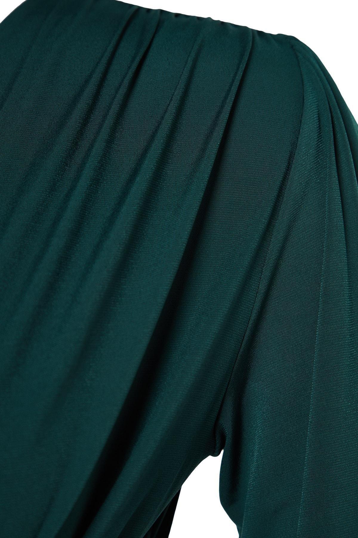 بلوزة بقصة ضيقة للمقاسات الكبيرة، أخضر, Emerald, large image number 5