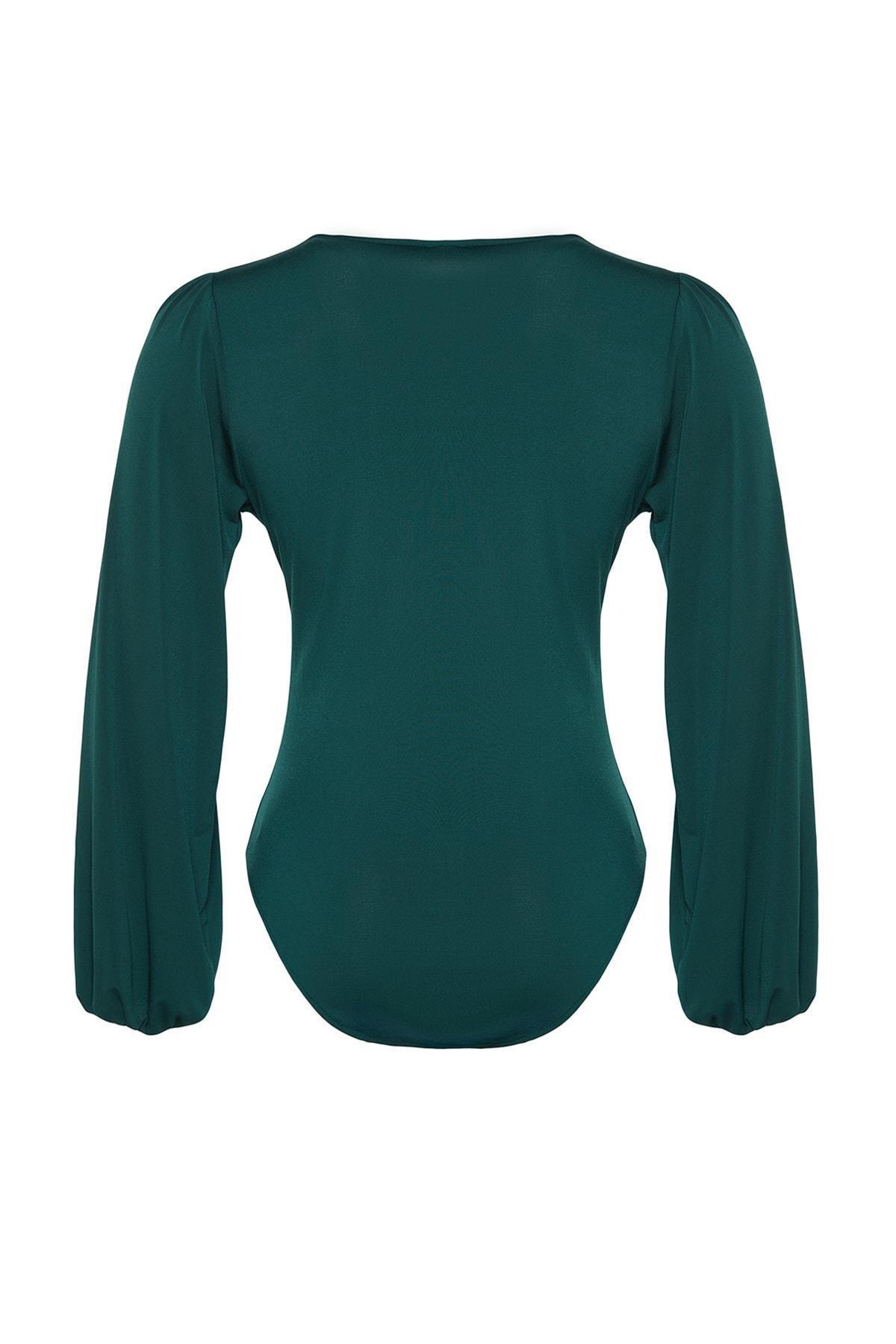 بلوزة بقصة ضيقة للمقاسات الكبيرة، أخضر, Emerald, large image number 6