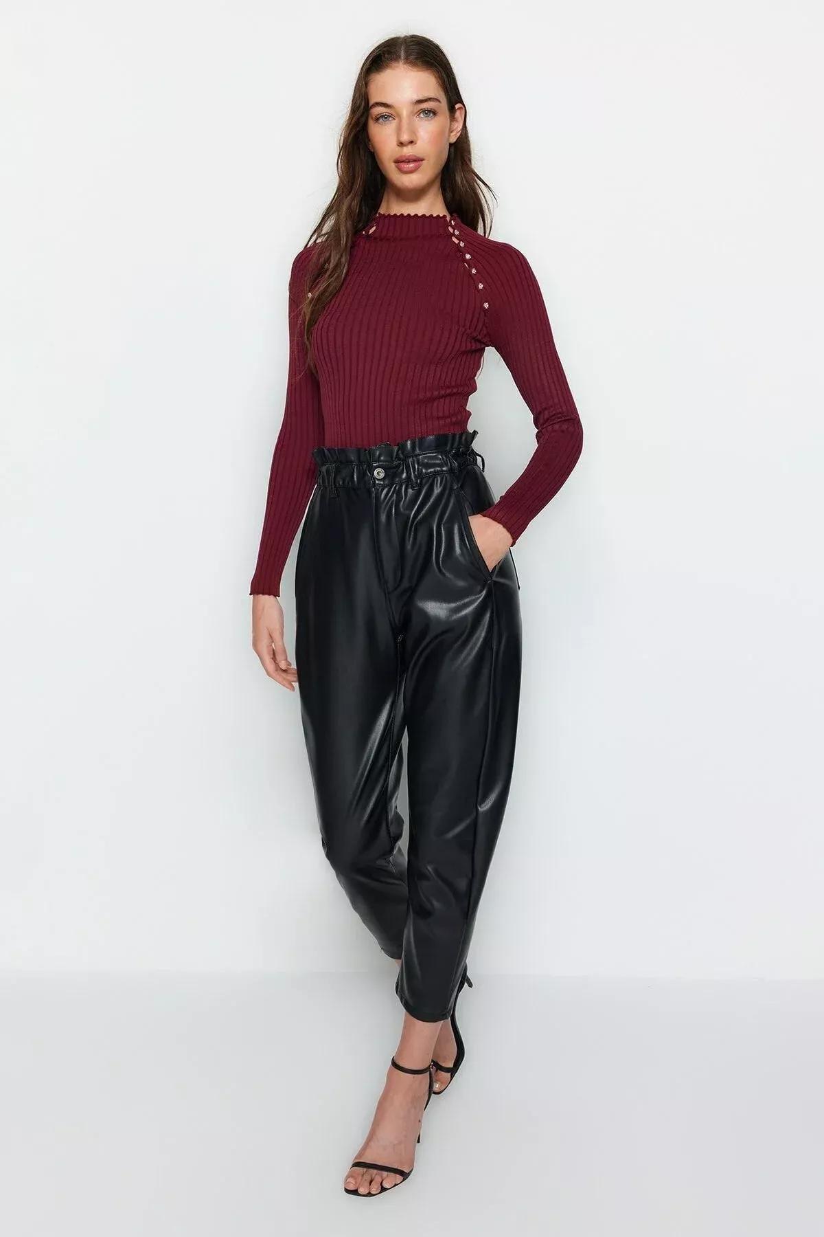 Burgundy Slim Fit Sweater, , large image number 2