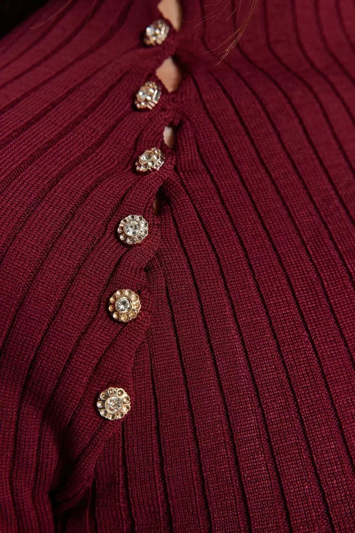 Burgundy Slim Fit Sweater, , large image number 4