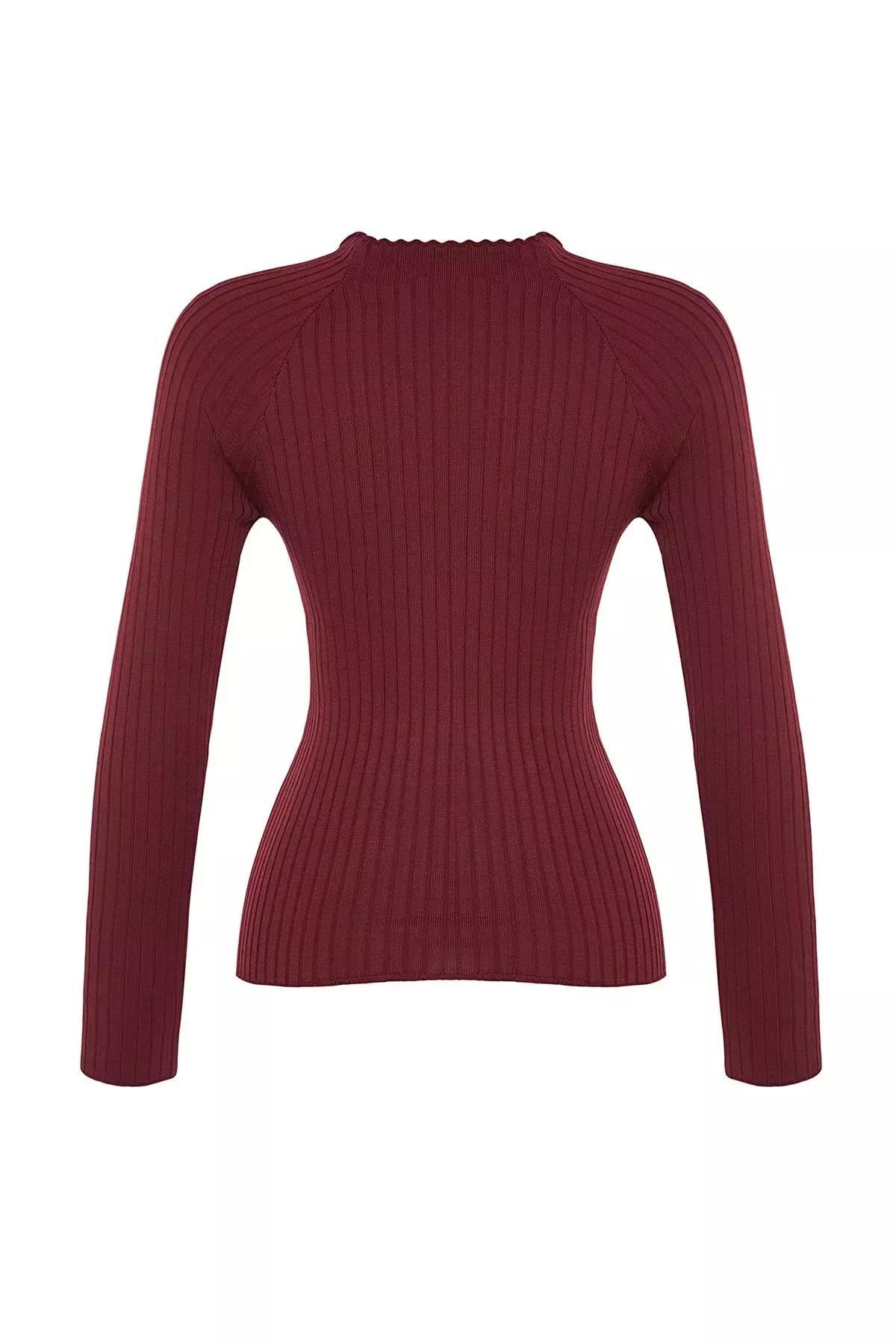 Burgundy Slim Fit Sweater, , large image number 6