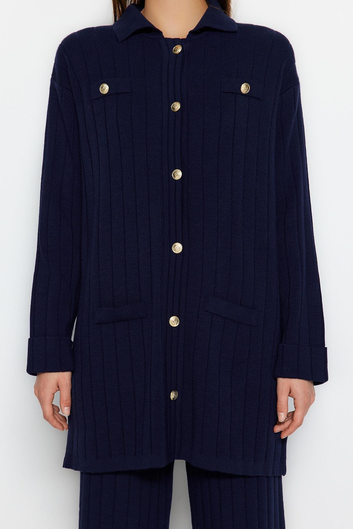 Navy Off-Shoulder Co-Ord Set, , large image number 2