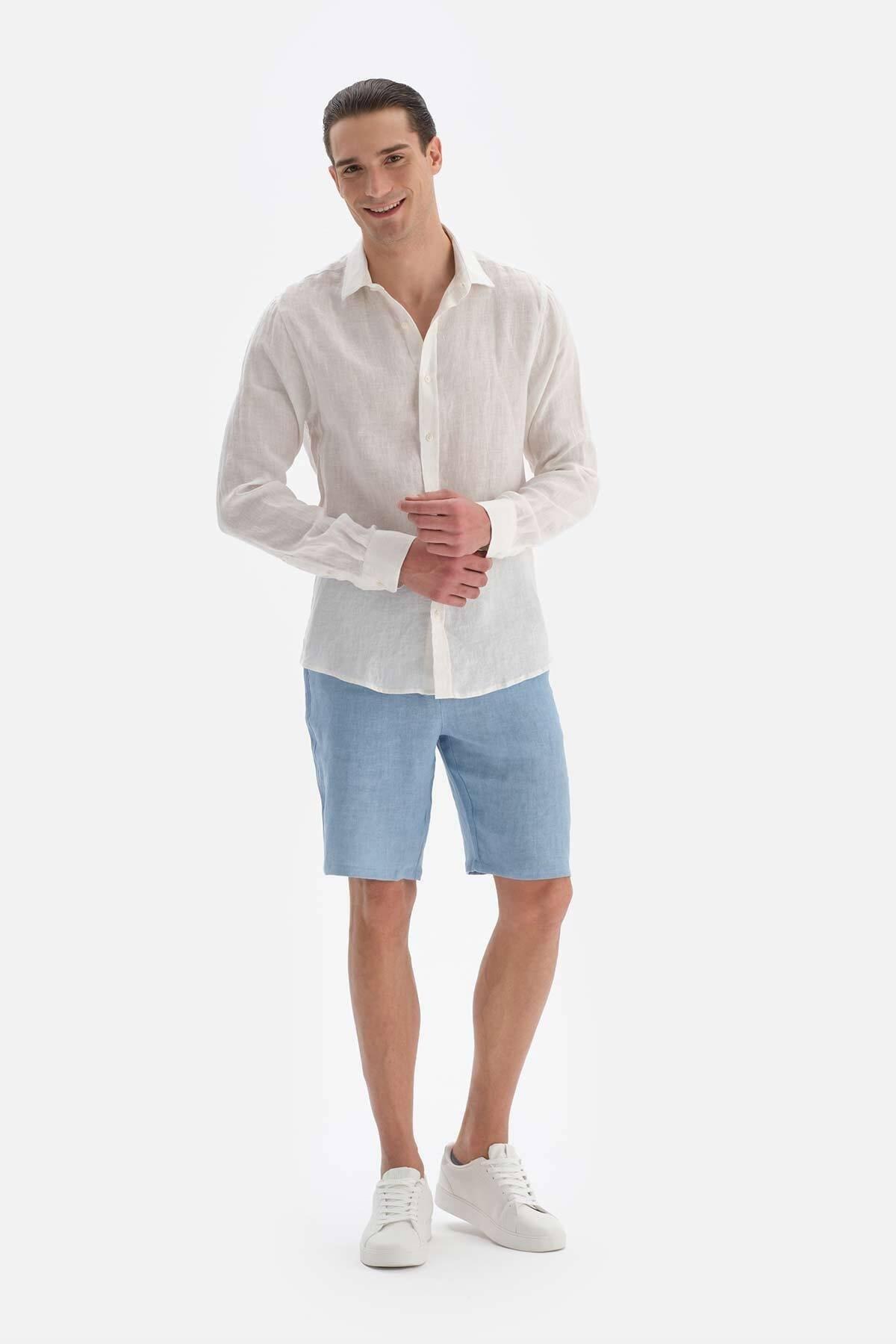 Dagi - Navy Linen Shorts