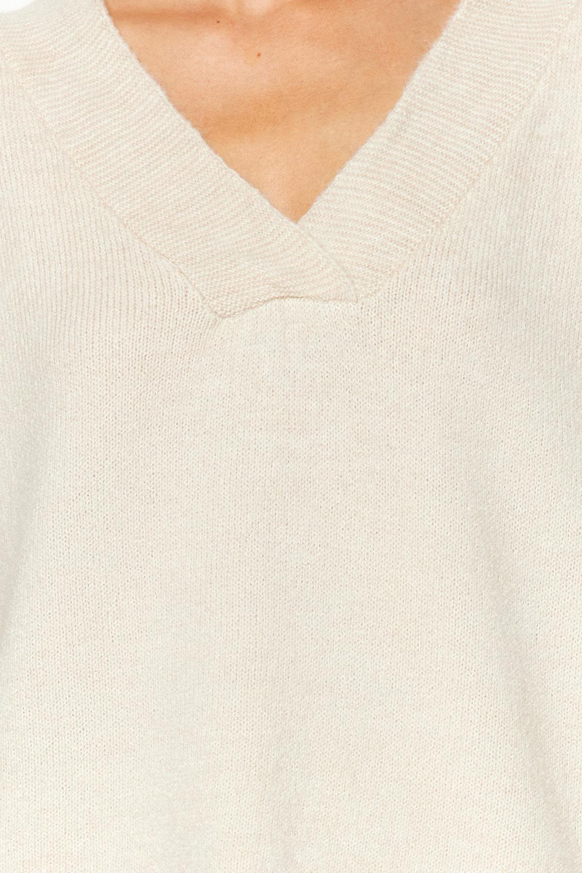 Beige V-Neck Co-Ord Set, , large image number 4