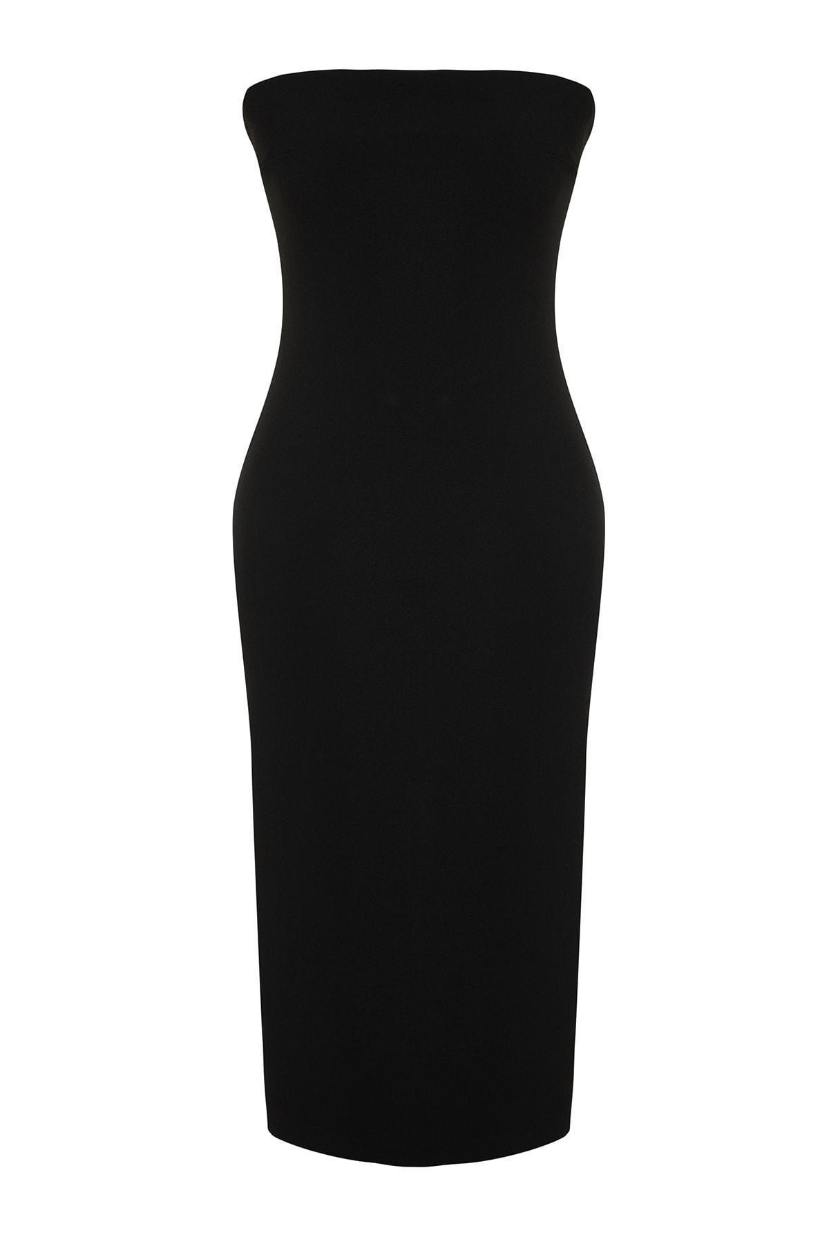 Black Strapless Shift Dress, , large image number 5