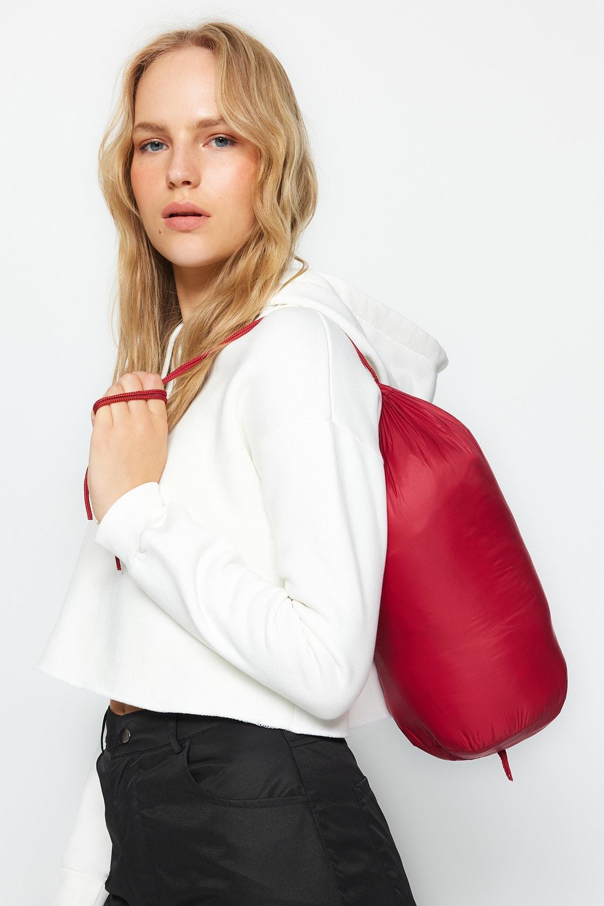 Burgundy Puffer Jacket, , large image number 1