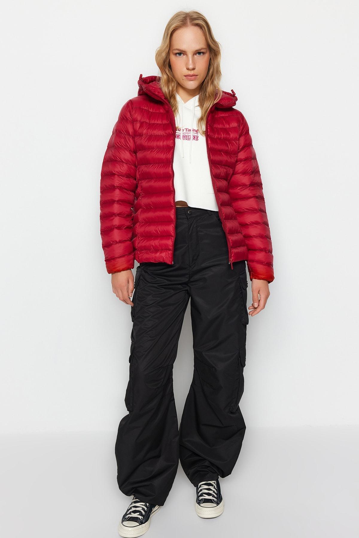 Burgundy Puffer Jacket, , large image number 2