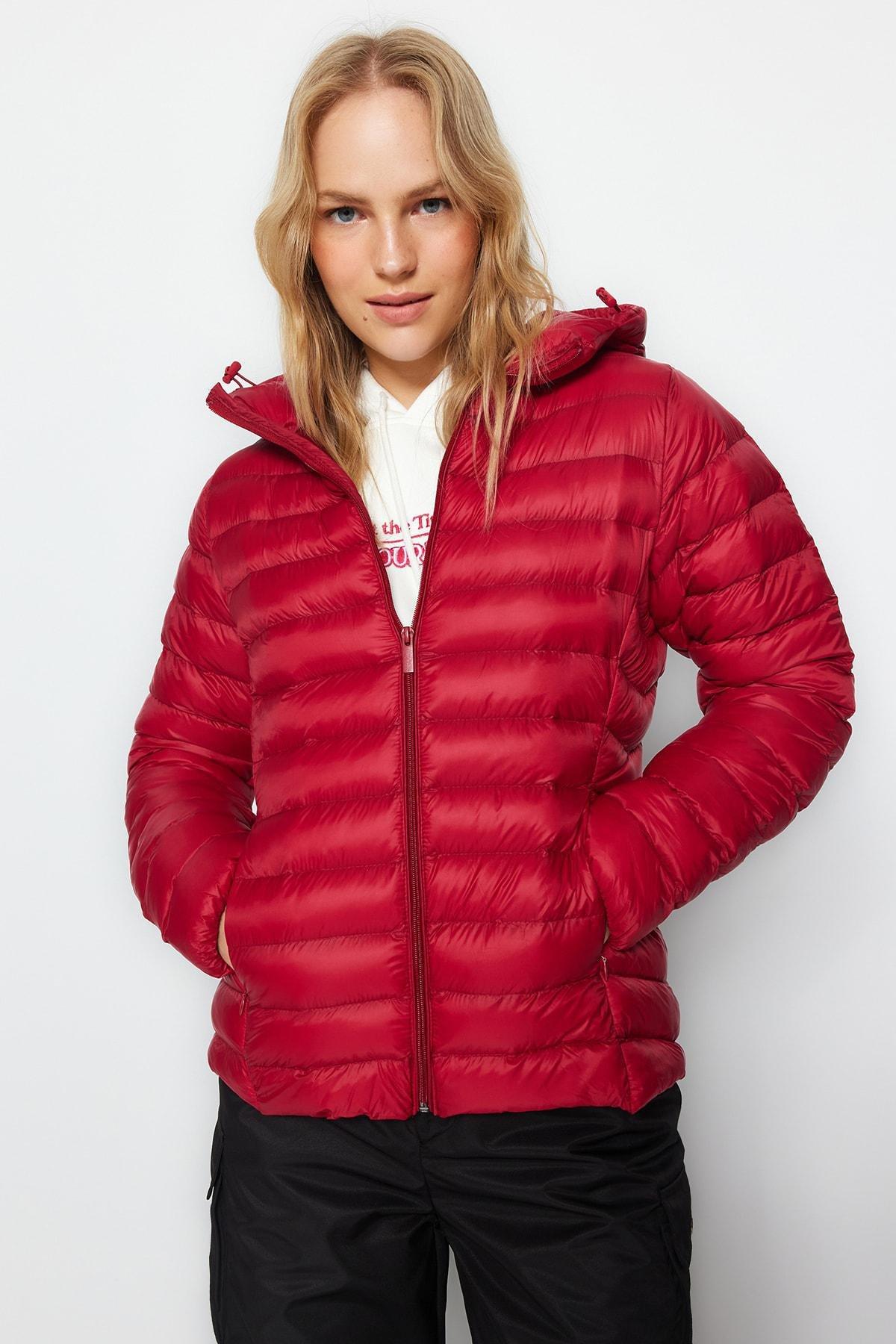 Burgundy Puffer Jacket, , large image number 3