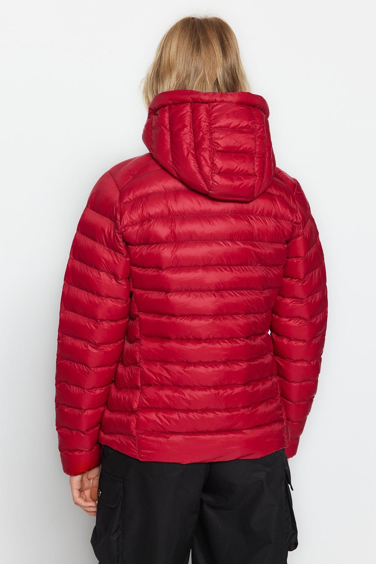 Burgundy Puffer Jacket, , large image number 6