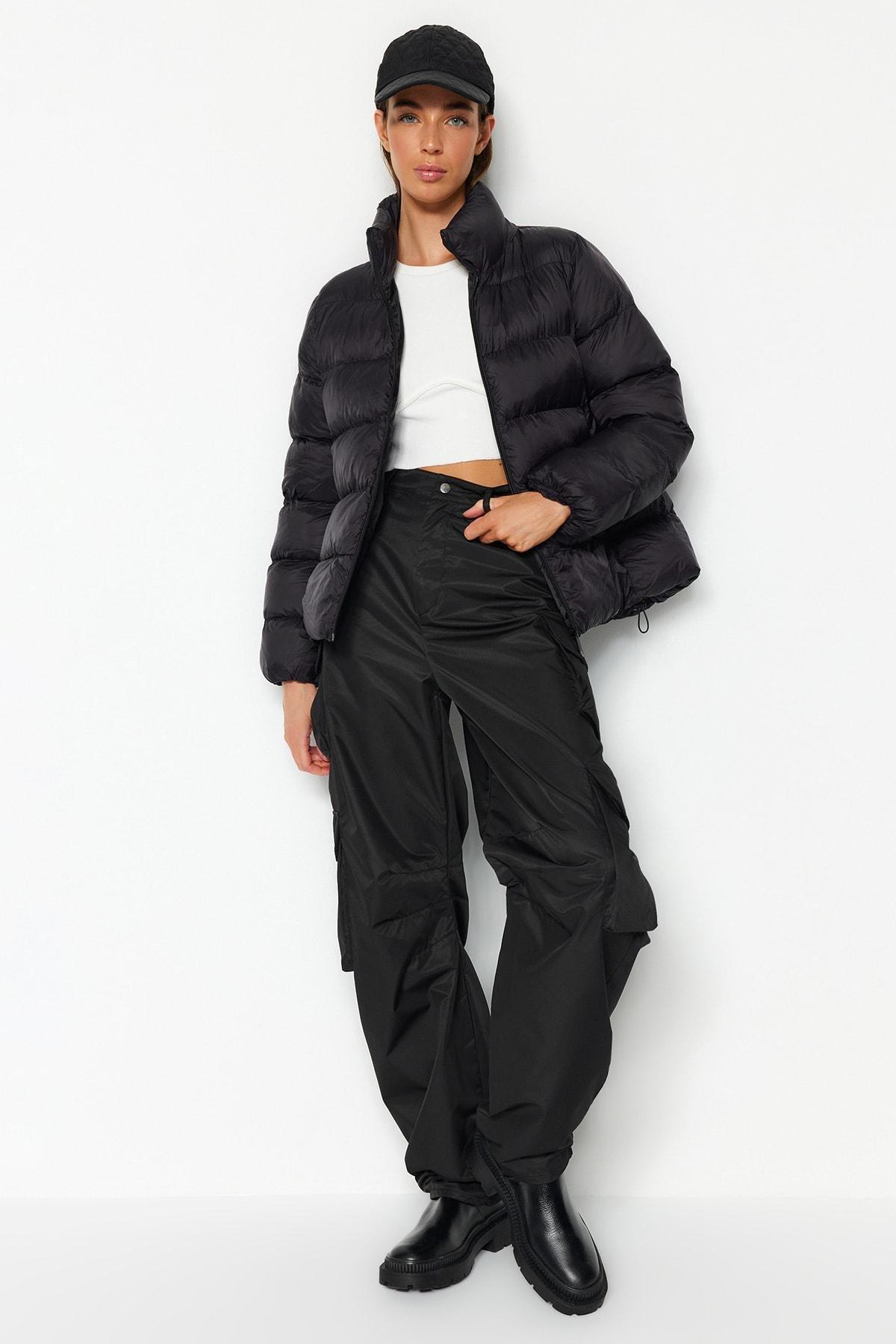 Black Puffer Jacket, BLACK, large image number 0