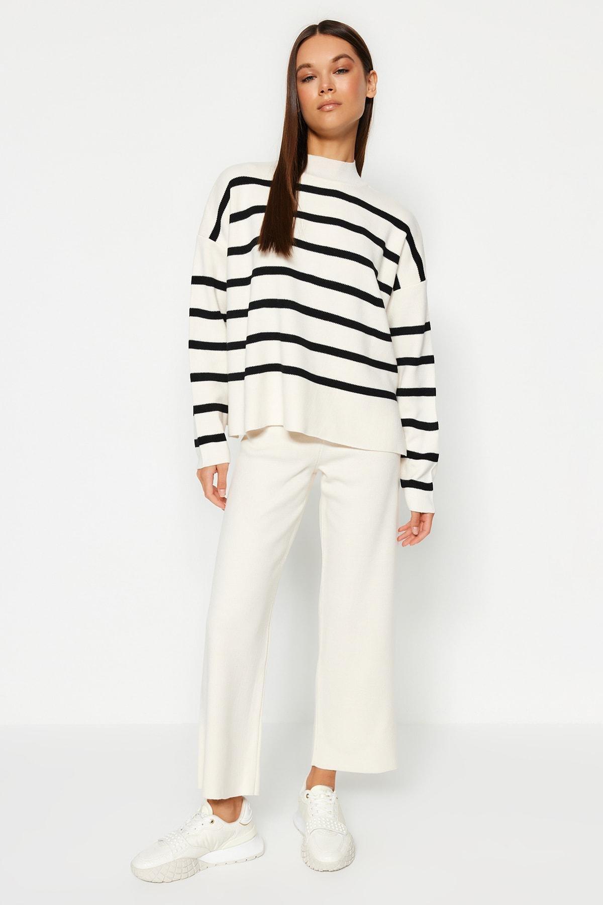 Black Striped Sweater Co-Ord Set, , large image number 0