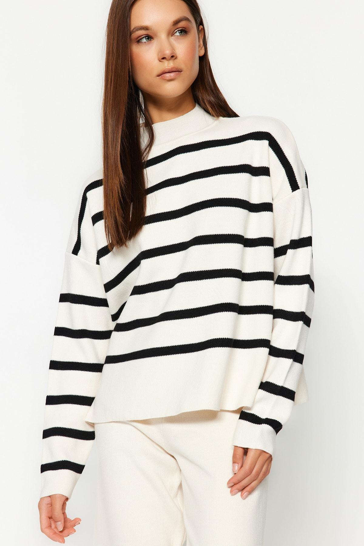 Black Striped Sweater Co-Ord Set, , large image number 2