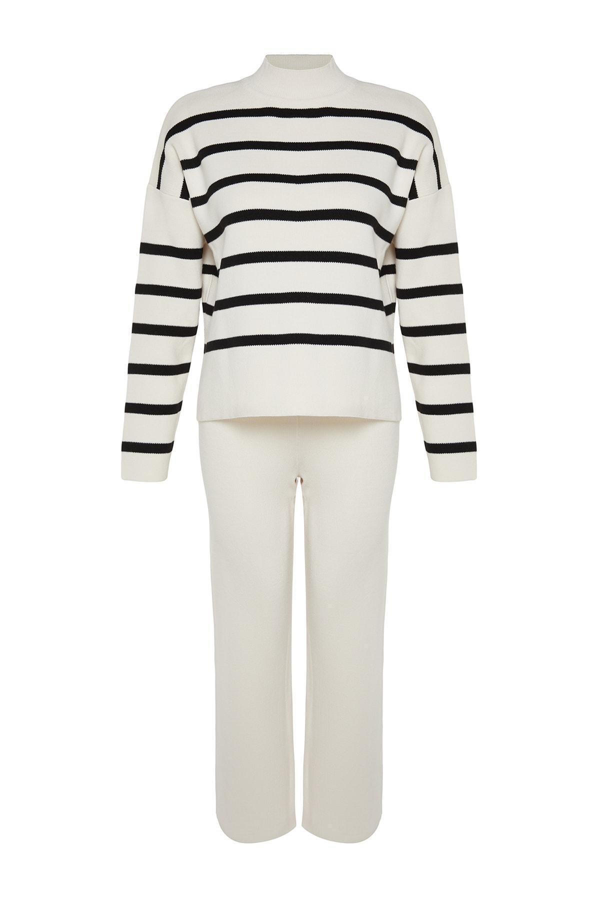Black Striped Sweater Co-Ord Set, , large image number 6