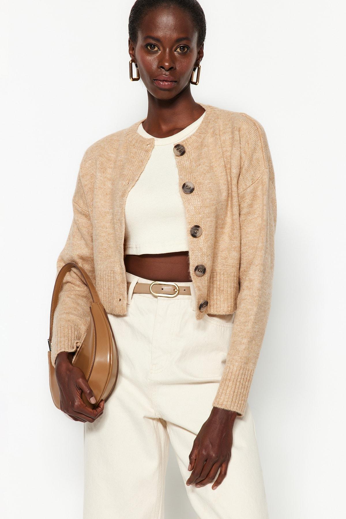 Beige Regular Cardigan, , large image number 0