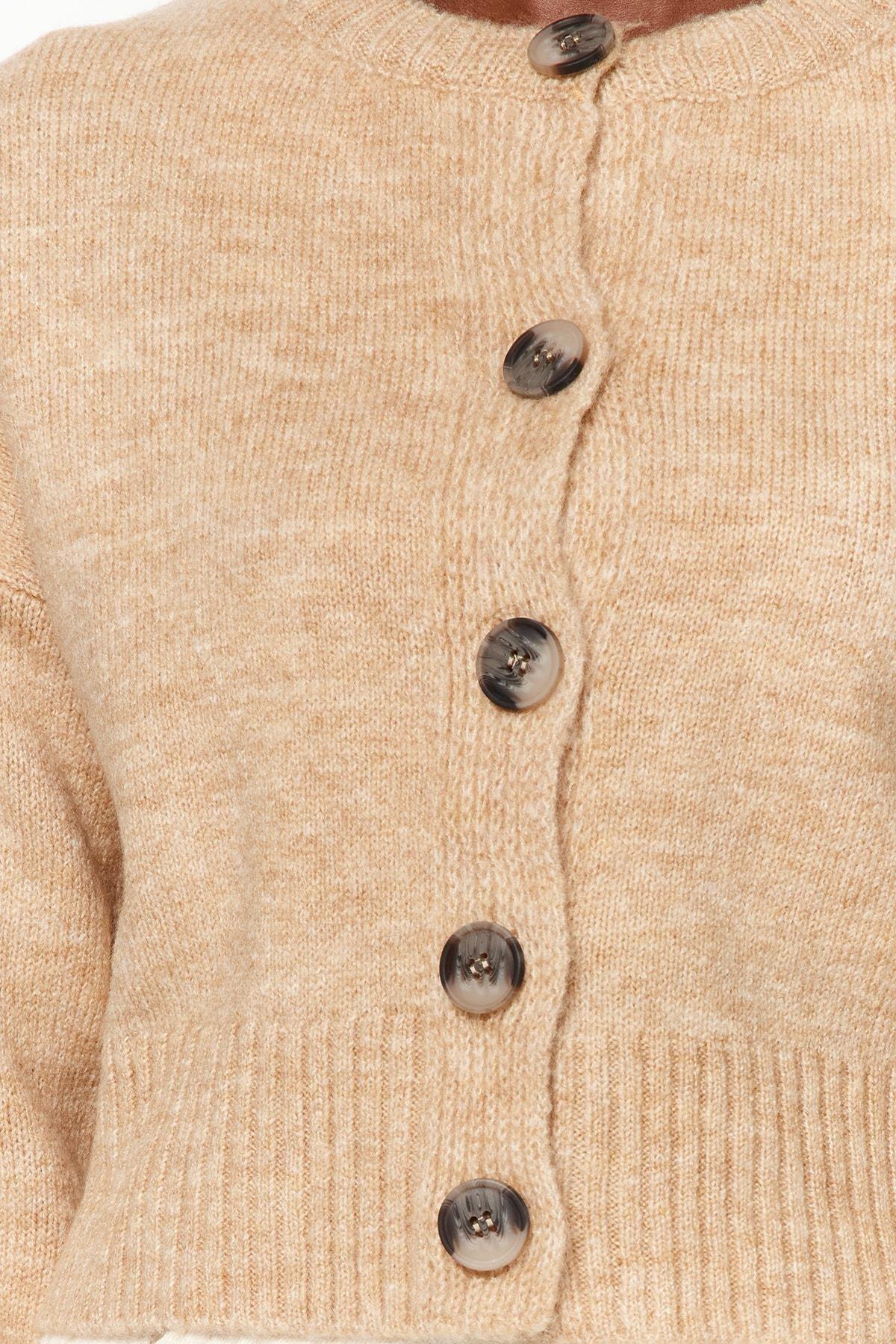 Beige Regular Cardigan, , large image number 3