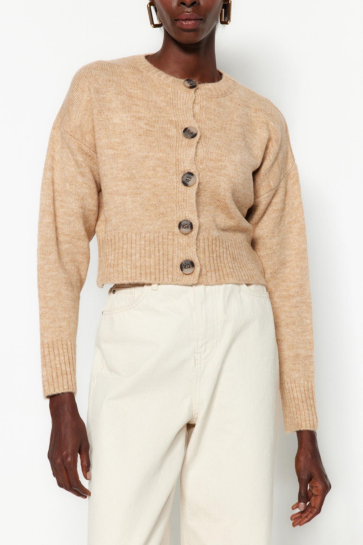 Beige Regular Cardigan, , large image number 4