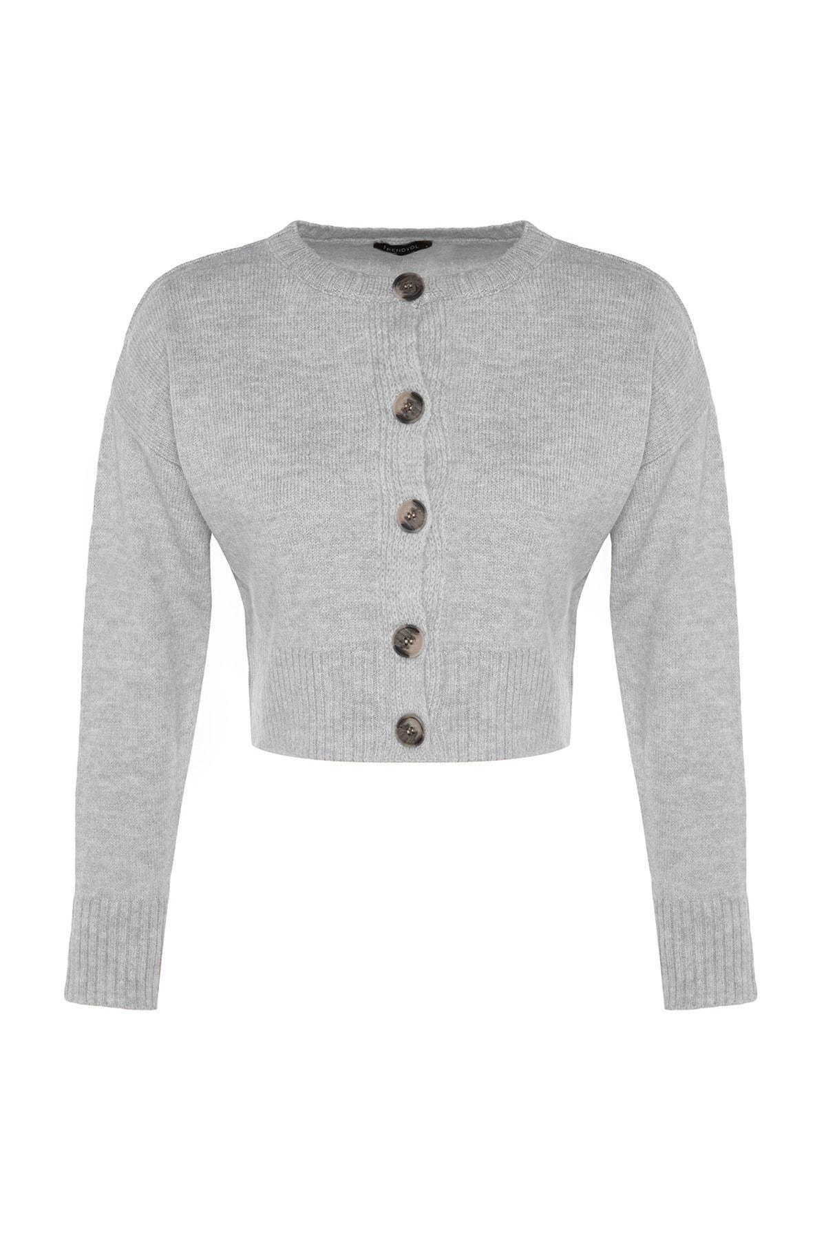 Grey Regular Cardigan, , large image number 5