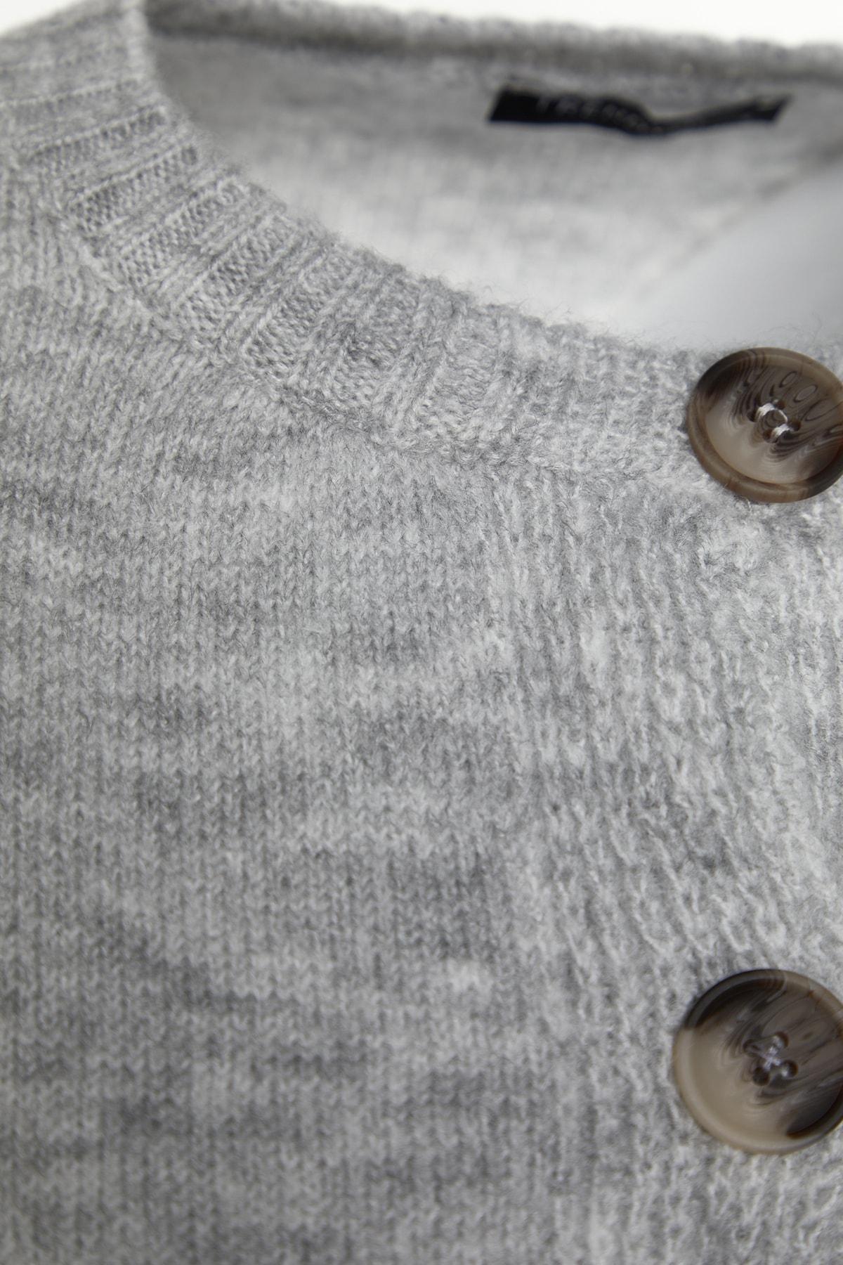 Grey Regular Cardigan, , large image number 6