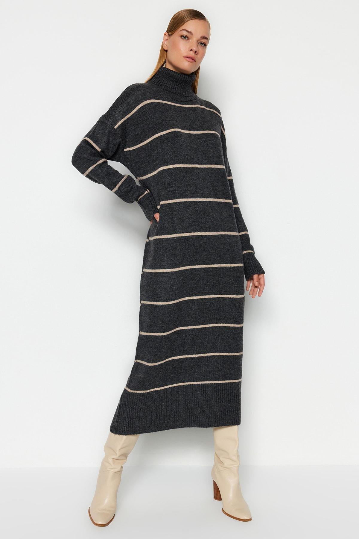 Striped Sweater Maxi Dress, , large image number 0