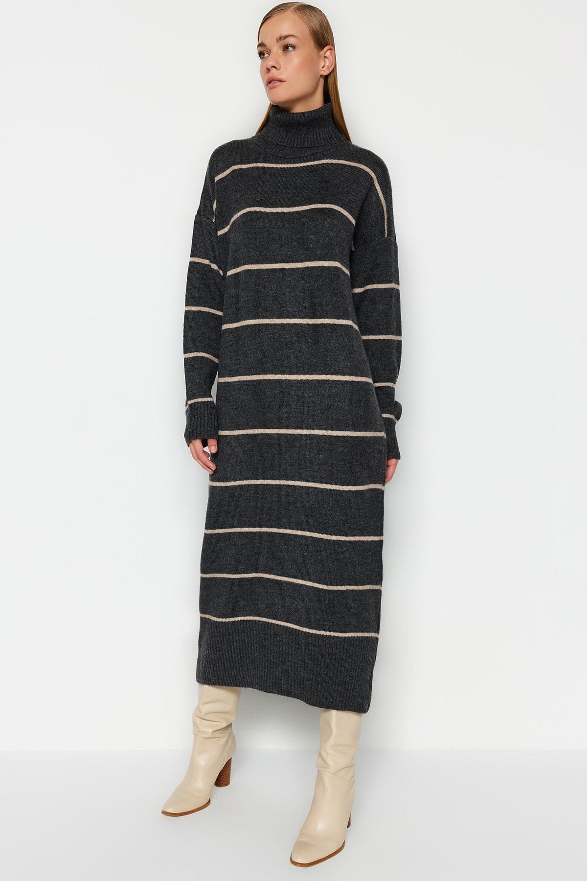 Striped Sweater Maxi Dress, , large image number 1