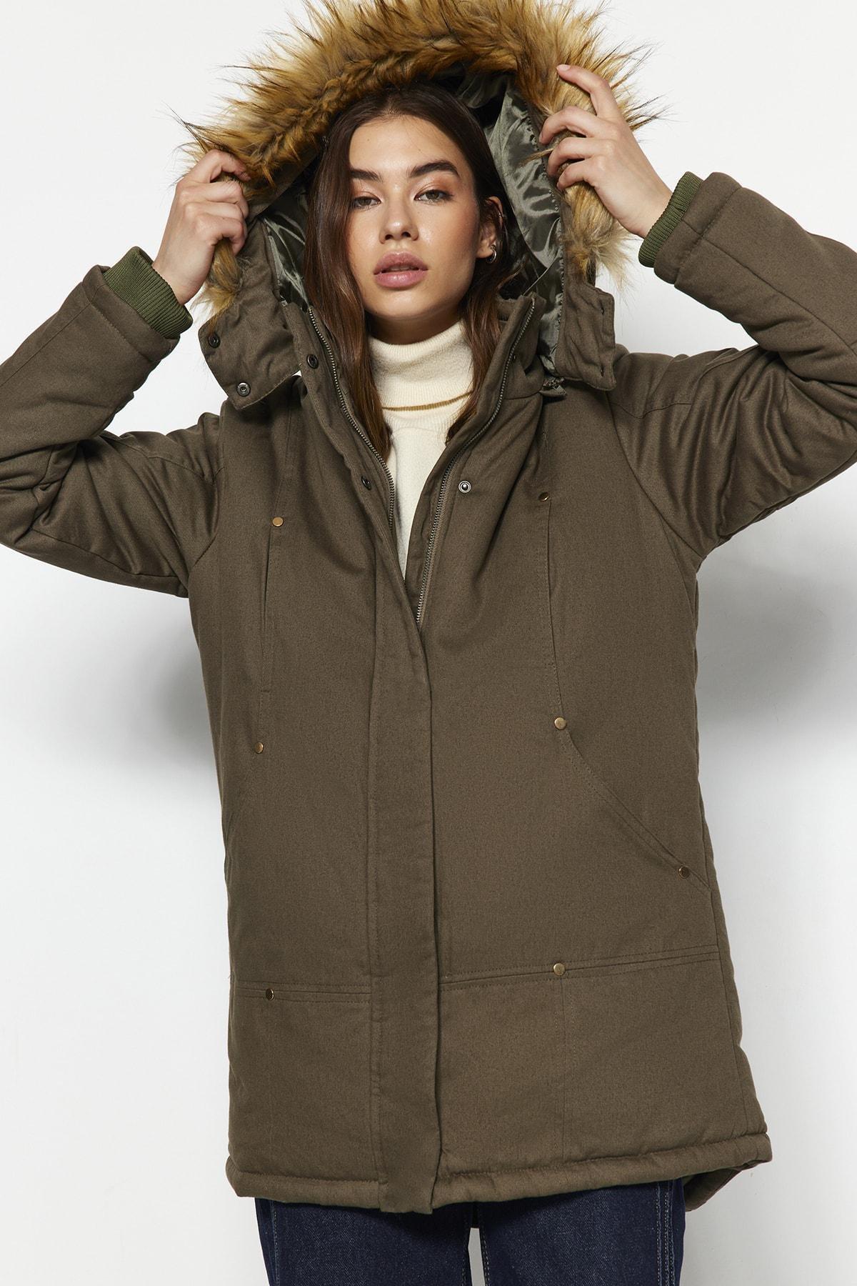 Khaki Parka Coat, , large image number 0