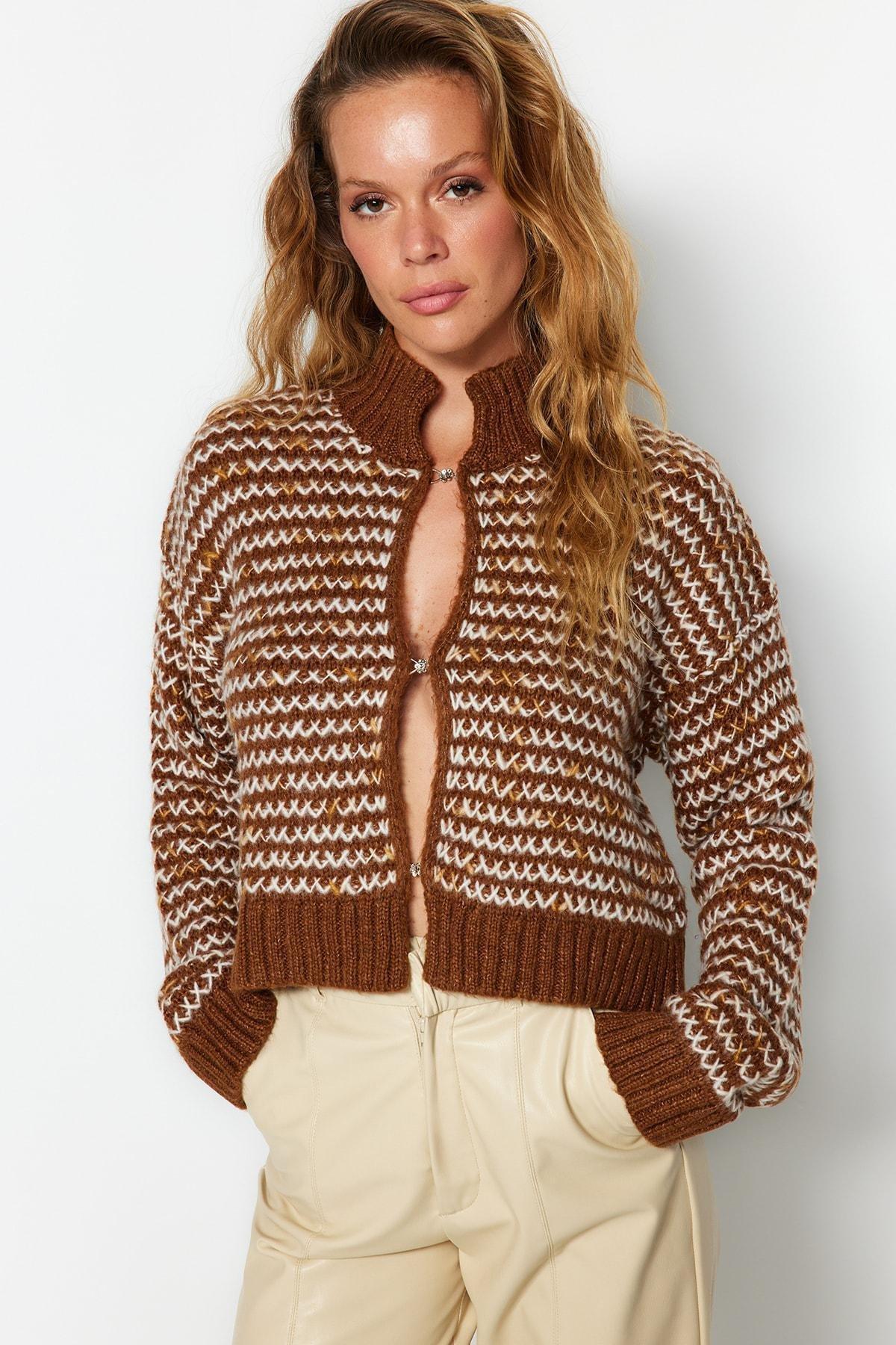Brown Colour Gradient Cardigan, , large image number 0