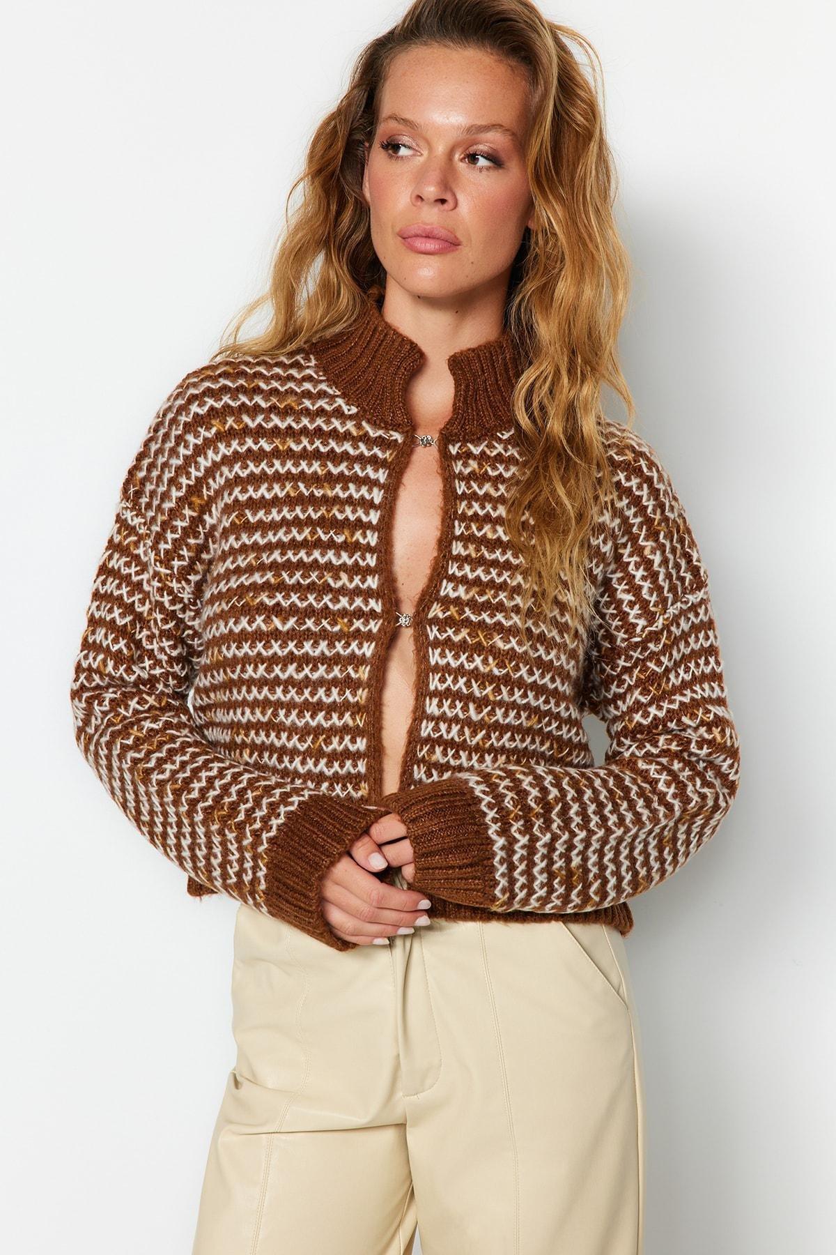 Brown Colour Gradient Cardigan, , large image number 1