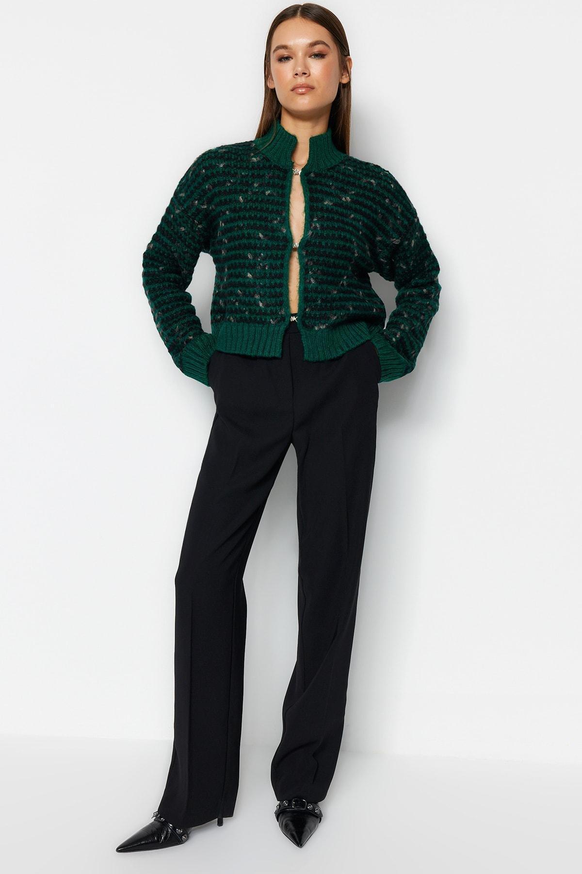 Green Gradient Knitted Cardigan, , large image number 2