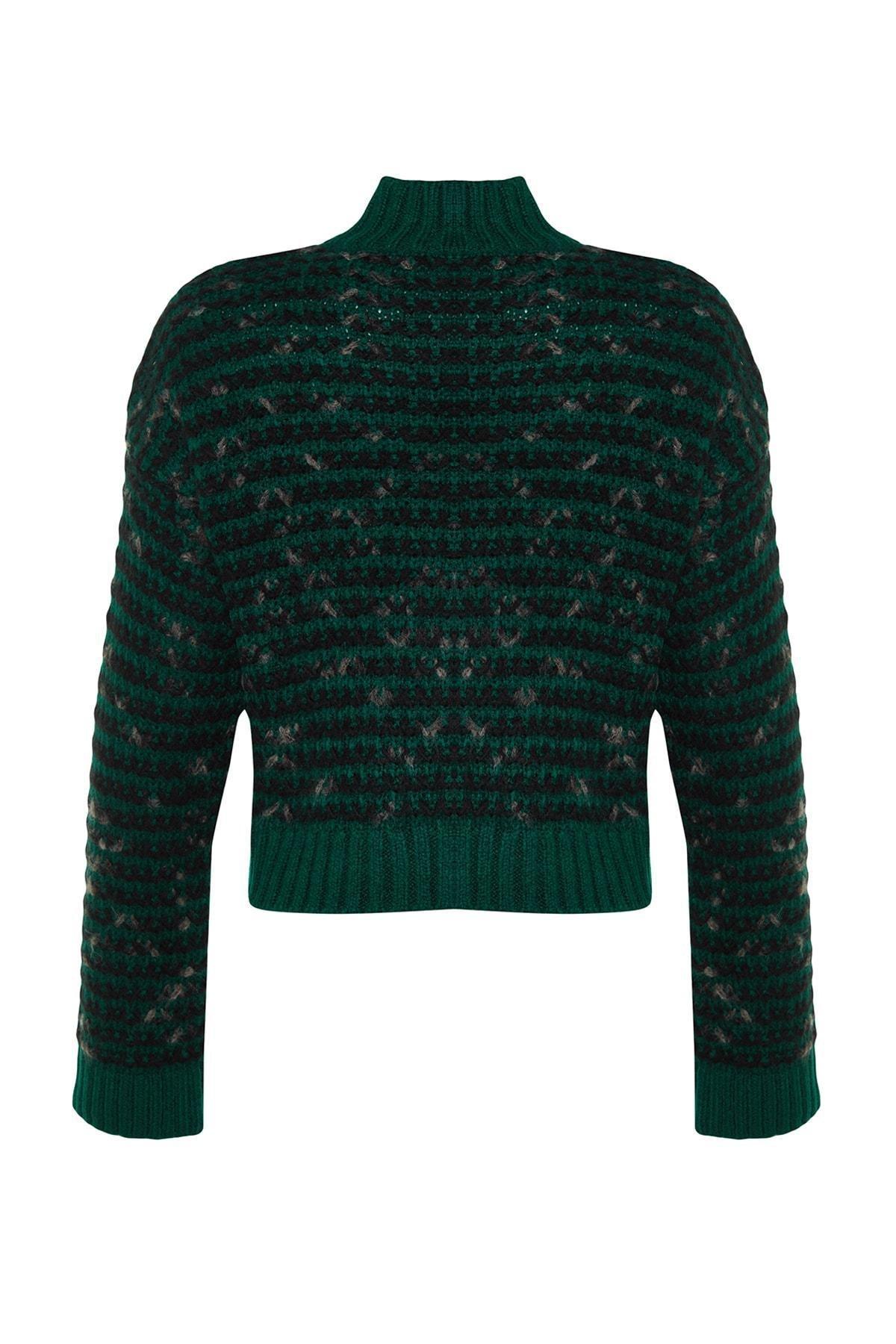 Green Gradient Knitted Cardigan, , large image number 7