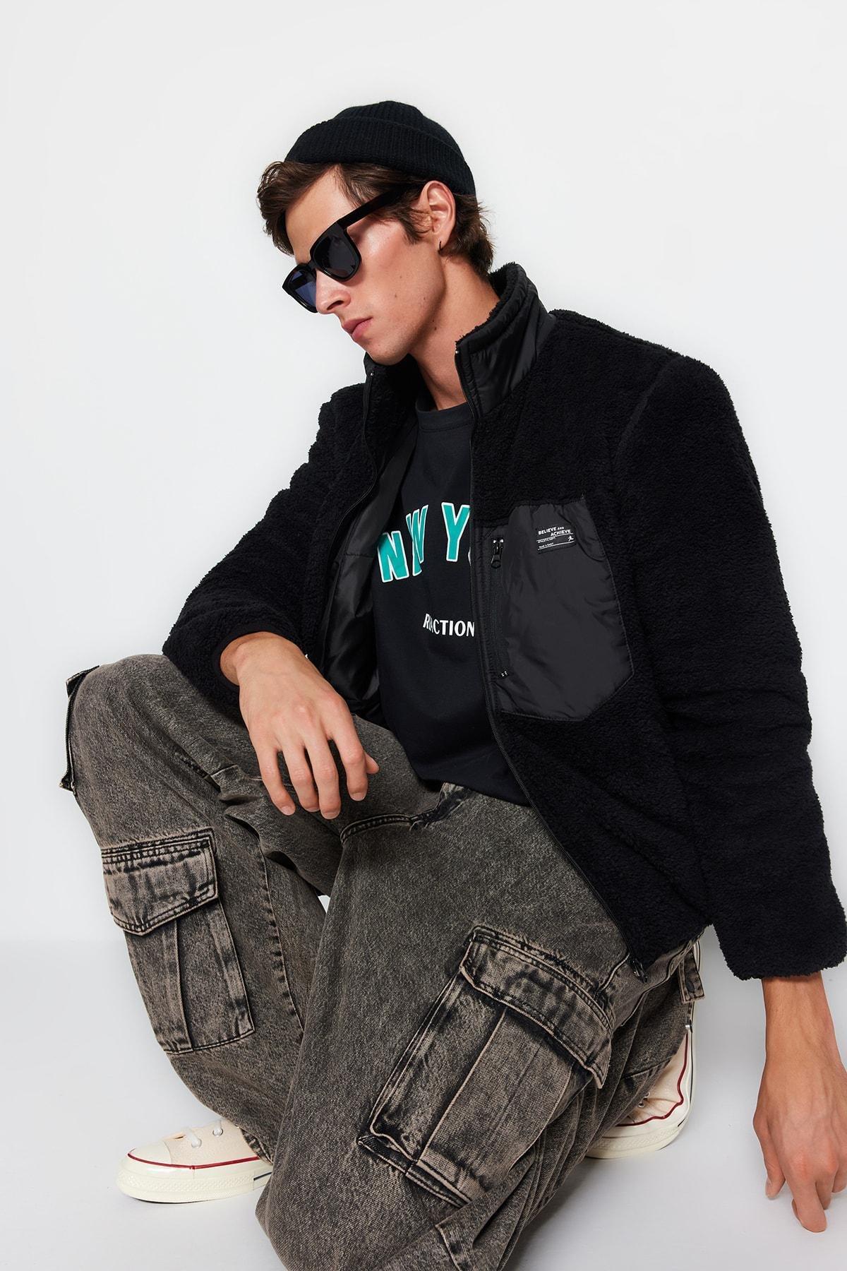 Black Basic Jacket, , large image number 2