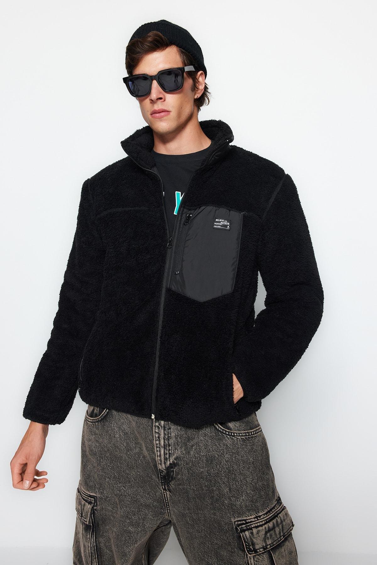 Black Basic Jacket, , large image number 3